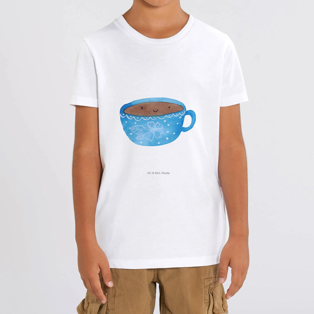 Organic Kinder T-Shirt Kaffee Tasse Kinder T-Shirt Jungen, Kinder T-Shirt Mädchen, Kinder T-Shirt, Gute Laune, Tiere, Tiermotive, Lustige Sprüche, Kaffee, Glücklich, Tasse, Genuss, Geschmack, Liebe