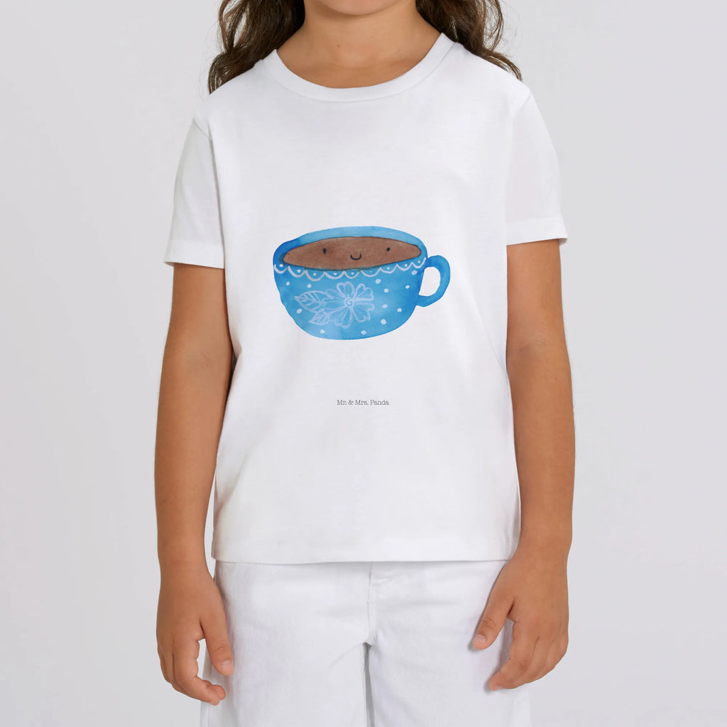 Organic Kinder T-Shirt Kaffee Tasse Kinder T-Shirt Jungen, Kinder T-Shirt Mädchen, Kinder T-Shirt, Gute Laune, Tiere, Tiermotive, Lustige Sprüche, Kaffee, Glücklich, Tasse, Genuss, Geschmack, Liebe