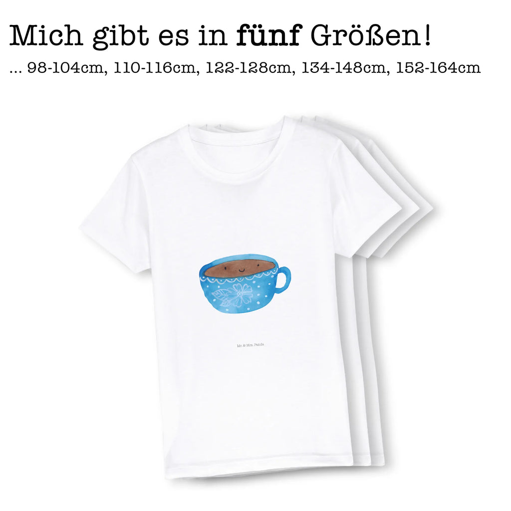 Organic Kinder T-Shirt Kaffee Tasse Kinder T-Shirt Jungen, Kinder T-Shirt Mädchen, Kinder T-Shirt, Gute Laune, Tiere, Tiermotive, Lustige Sprüche, Kaffee, Glücklich, Tasse, Genuss, Geschmack, Liebe