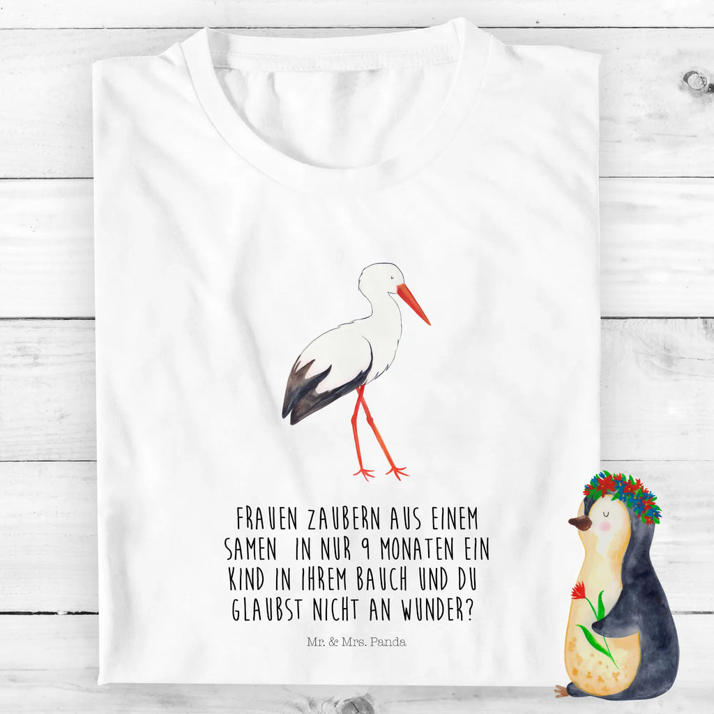 Organic Kinder T-Shirt Storch Kinder T-Shirt Mädchen, Kinder T-Shirt, Kinder T-Shirt Jungen, Gute Laune, Tiere, Tiermotive, Lustige Sprüche, Schwangerschaft, Baby, Schwanger, Storch, Babybauch, Geburt, Mutter, Störche, Mütter, Mutter Werden