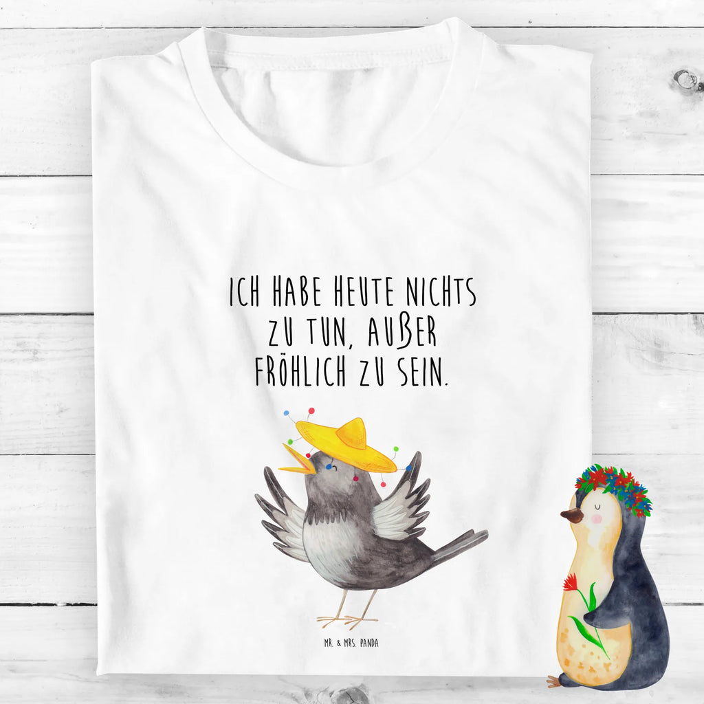 Organic Kinder T-Shirt Rabe Sombrero Kinder T-Shirt, Kinder T-Shirt Jungen, Kinder T-Shirt Mädchen, Tiere, Tiermotive, Gute Laune, Lustige Sprüche, glücklich sein, Glück Spruch, Fröhlich sein, Rabe, Vogel, Elster, Vögel, Froh, Spruch Positiv, Motivation