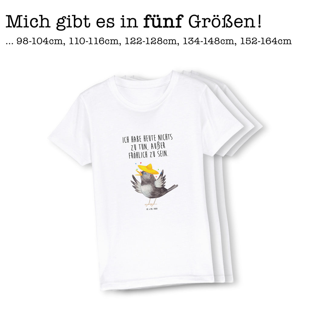 Organic Kinder T-Shirt Rabe Sombrero Kinder T-Shirt, Kinder T-Shirt Jungen, Kinder T-Shirt Mädchen, Tiere, Tiermotive, Gute Laune, Lustige Sprüche, glücklich sein, Glück Spruch, Fröhlich sein, Rabe, Vogel, Elster, Vögel, Froh, Spruch Positiv, Motivation