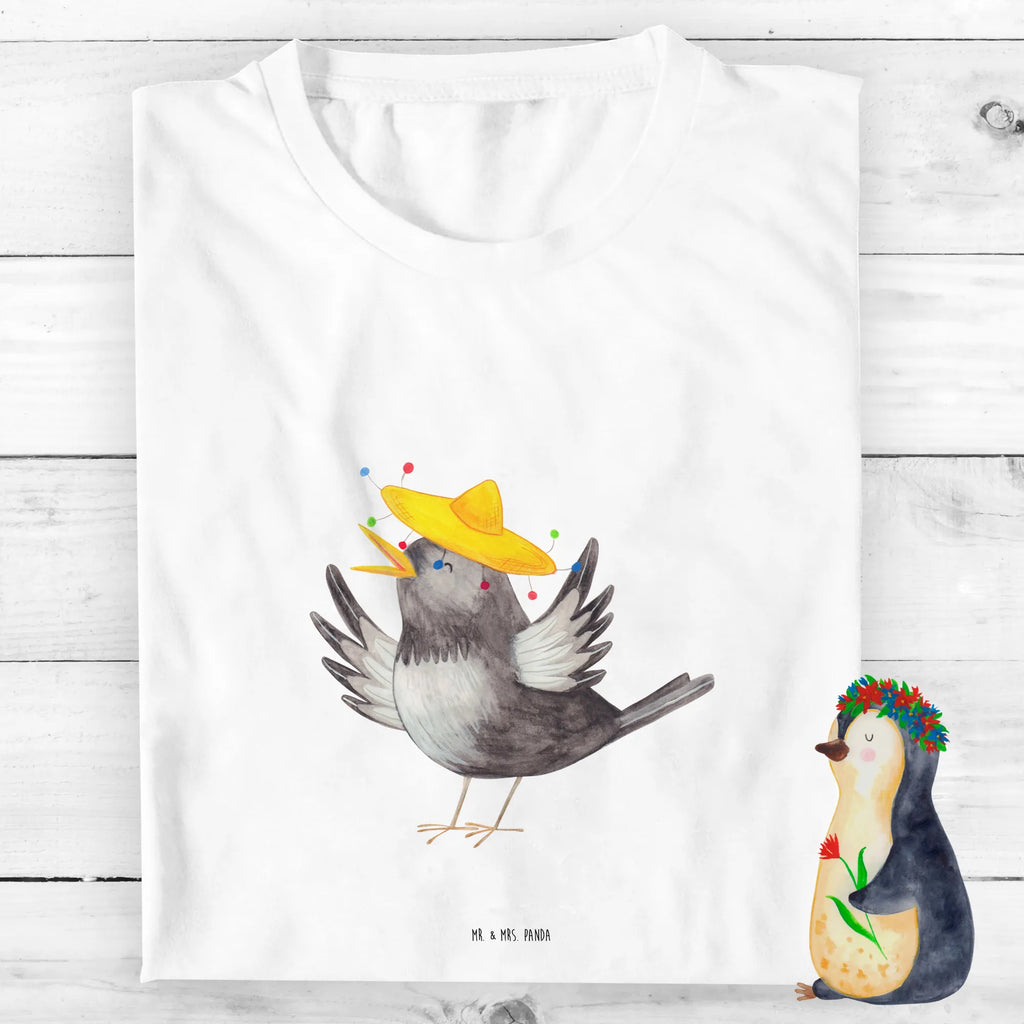 Organic Kinder T-Shirt Rabe Sombrero Kinder T-Shirt, Kinder T-Shirt Jungen, Kinder T-Shirt Mädchen, Tiere, Tiermotive, Gute Laune, Lustige Sprüche, glücklich sein, Glück Spruch, Fröhlich sein, Rabe, Vogel, Elster, Vögel, Froh, Spruch Positiv, Motivation