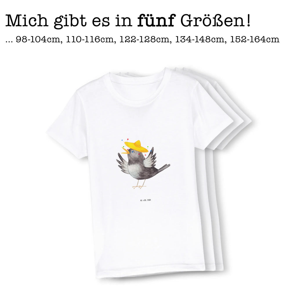 Organic Kinder T-Shirt Rabe Sombrero Kinder T-Shirt, Kinder T-Shirt Jungen, Kinder T-Shirt Mädchen, Tiere, Tiermotive, Gute Laune, Lustige Sprüche, glücklich sein, Glück Spruch, Fröhlich sein, Rabe, Vogel, Elster, Vögel, Froh, Spruch Positiv, Motivation
