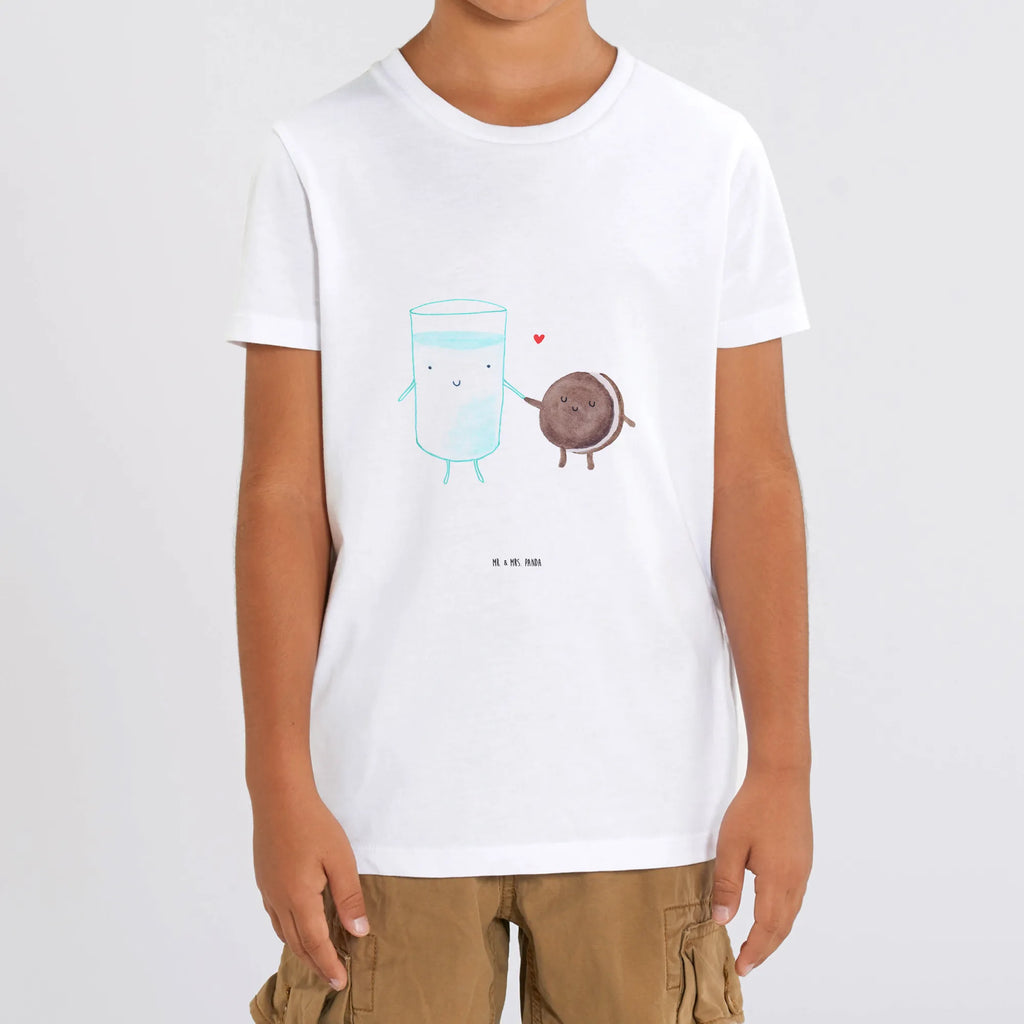 Organic Kinder T-Shirt Milch Keks Kinder T-Shirt, Kinder T-Shirt Jungen, Kinder T-Shirt Mädchen, Gute Laune, Tiere, Tiermotive, lustige Sprüche, Kaffee, Milch, Einladung Frühstück, Keks, perfektes Paar, romantisch, Milk, Cookie, Motiv süß, Kekse