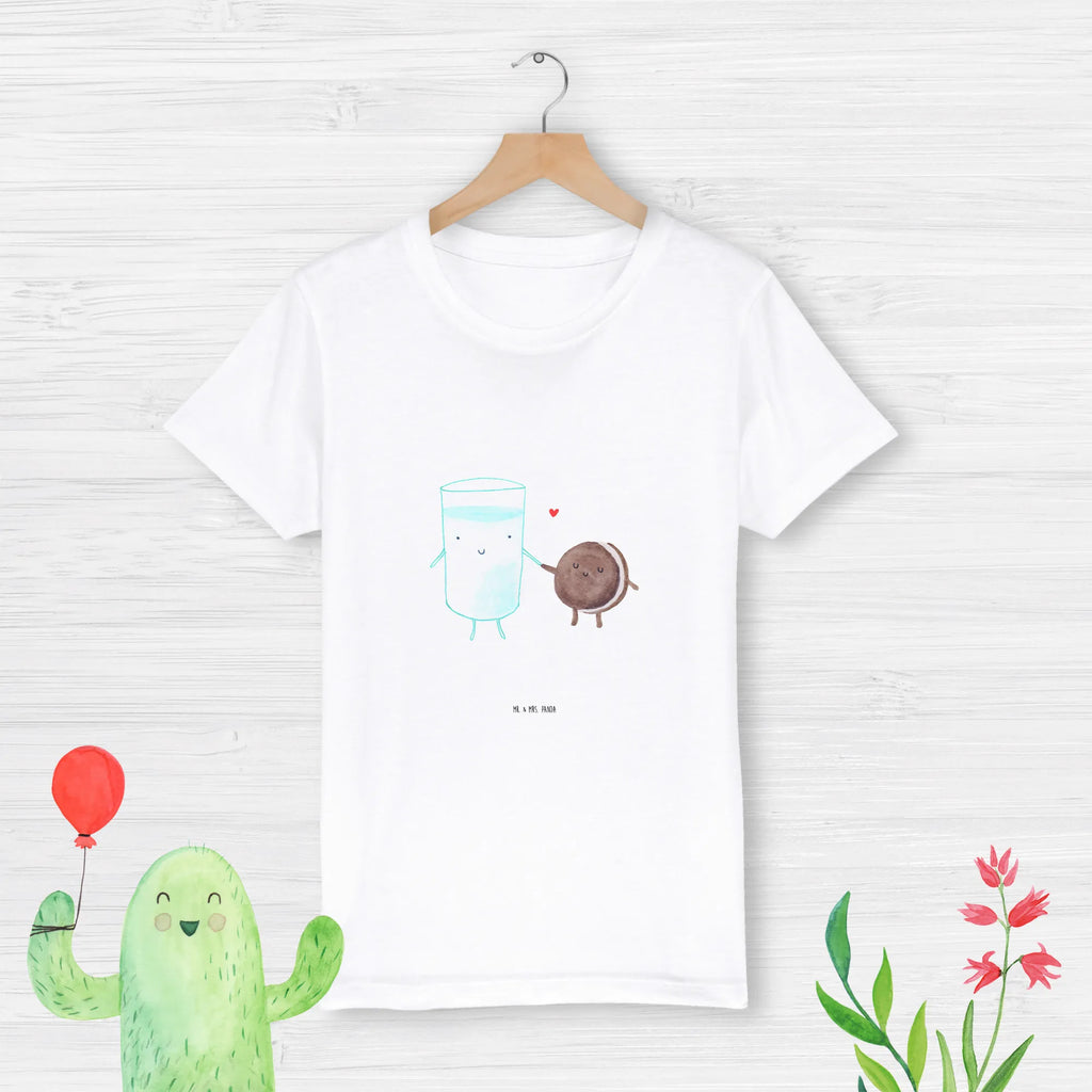 Organic Kinder T-Shirt Milch Keks Kinder T-Shirt, Kinder T-Shirt Jungen, Kinder T-Shirt Mädchen, Gute Laune, Tiere, Tiermotive, lustige Sprüche, Kaffee, Milch, Einladung Frühstück, Keks, perfektes Paar, romantisch, Milk, Cookie, Motiv süß, Kekse