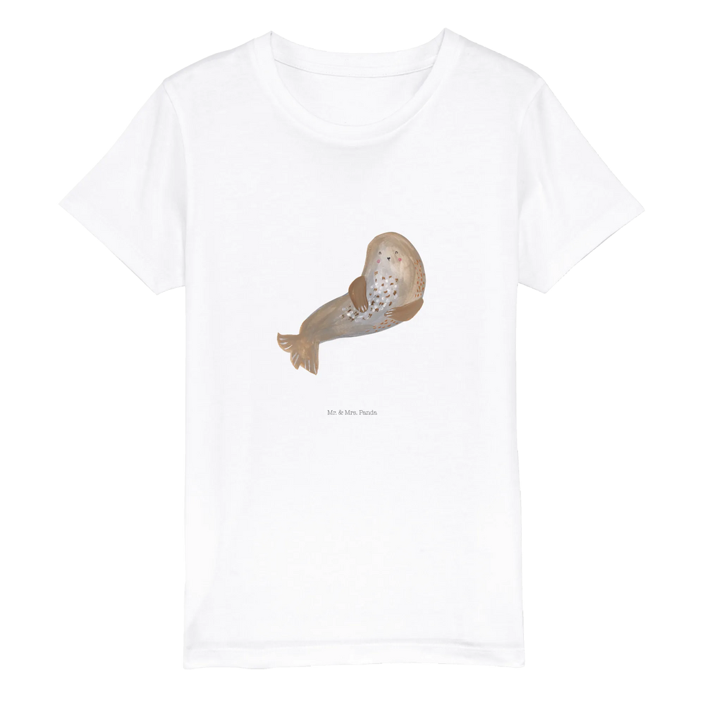 Organic Kinder T-Shirt Robbe Lachen Kinder T-Shirt, Kinder T-Shirt Mädchen, Kinder T-Shirt Jungen, Gute Laune, Tiere, Tiermotive, Lustige Sprüche, Strand, Robben, Nordsee, Robbe, Ostsee, Meerestier, Seehund