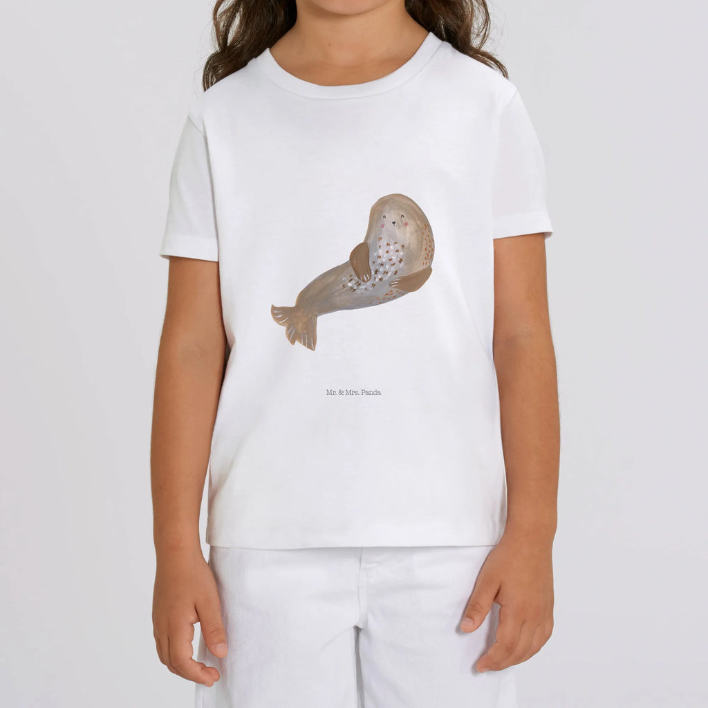 Organic Kinder T-Shirt Robbe Lachen Kinder T-Shirt, Kinder T-Shirt Mädchen, Kinder T-Shirt Jungen, Gute Laune, Tiere, Tiermotive, Lustige Sprüche, Strand, Robben, Nordsee, Robbe, Ostsee, Meerestier, Seehund