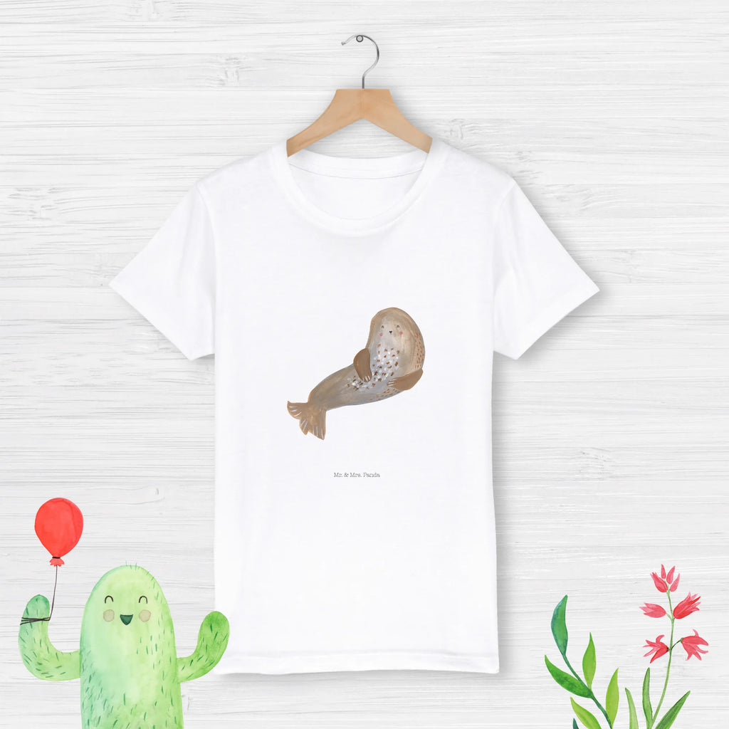 Organic Kinder T-Shirt Robbe Lachen Kinder T-Shirt, Kinder T-Shirt Mädchen, Kinder T-Shirt Jungen, Gute Laune, Tiere, Tiermotive, Lustige Sprüche, Strand, Robben, Nordsee, Robbe, Ostsee, Meerestier, Seehund