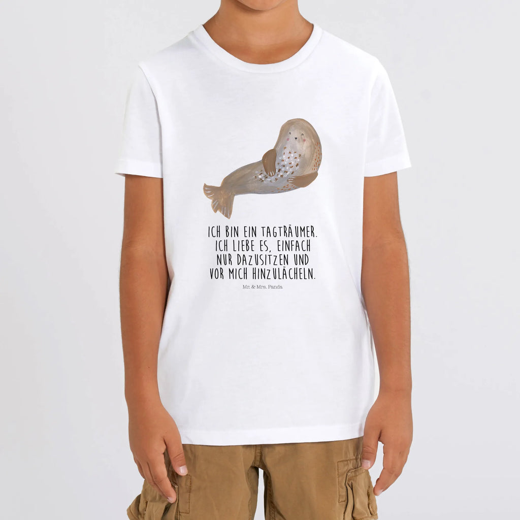 Organic Kinder T-Shirt Robbe Lachen Kinder T-Shirt, Kinder T-Shirt Mädchen, Kinder T-Shirt Jungen, Gute Laune, Tiere, Tiermotive, Lustige Sprüche, Strand, Robben, Nordsee, Robbe, Ostsee, Meerestier, Seehund