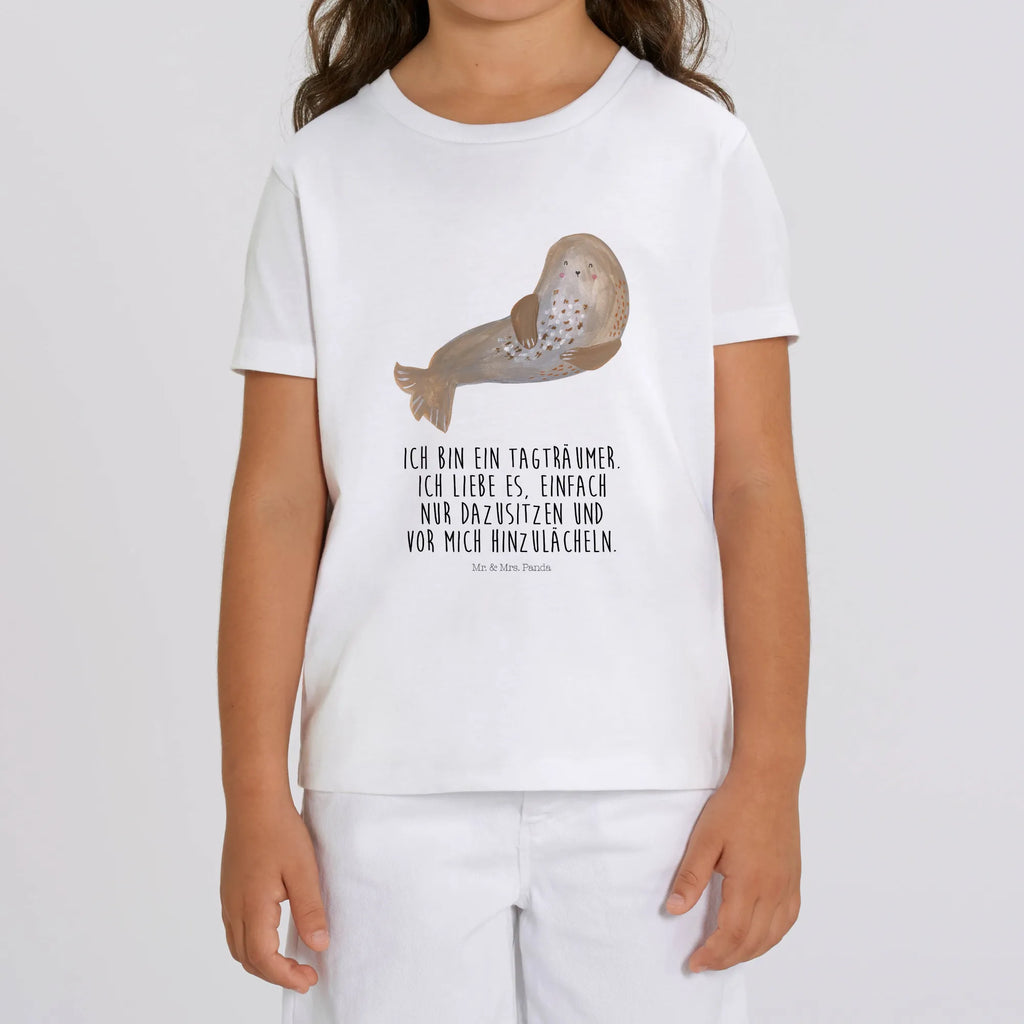 Organic Kinder T-Shirt Robbe Lachen Kinder T-Shirt, Kinder T-Shirt Mädchen, Kinder T-Shirt Jungen, Gute Laune, Tiere, Tiermotive, Lustige Sprüche, Strand, Robben, Nordsee, Robbe, Ostsee, Meerestier, Seehund