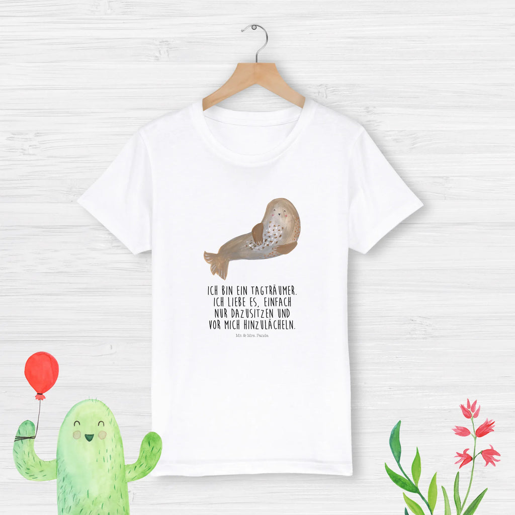 Organic Kinder T-Shirt Robbe Lachen Kinder T-Shirt, Kinder T-Shirt Mädchen, Kinder T-Shirt Jungen, Gute Laune, Tiere, Tiermotive, Lustige Sprüche, Strand, Robben, Nordsee, Robbe, Ostsee, Meerestier, Seehund