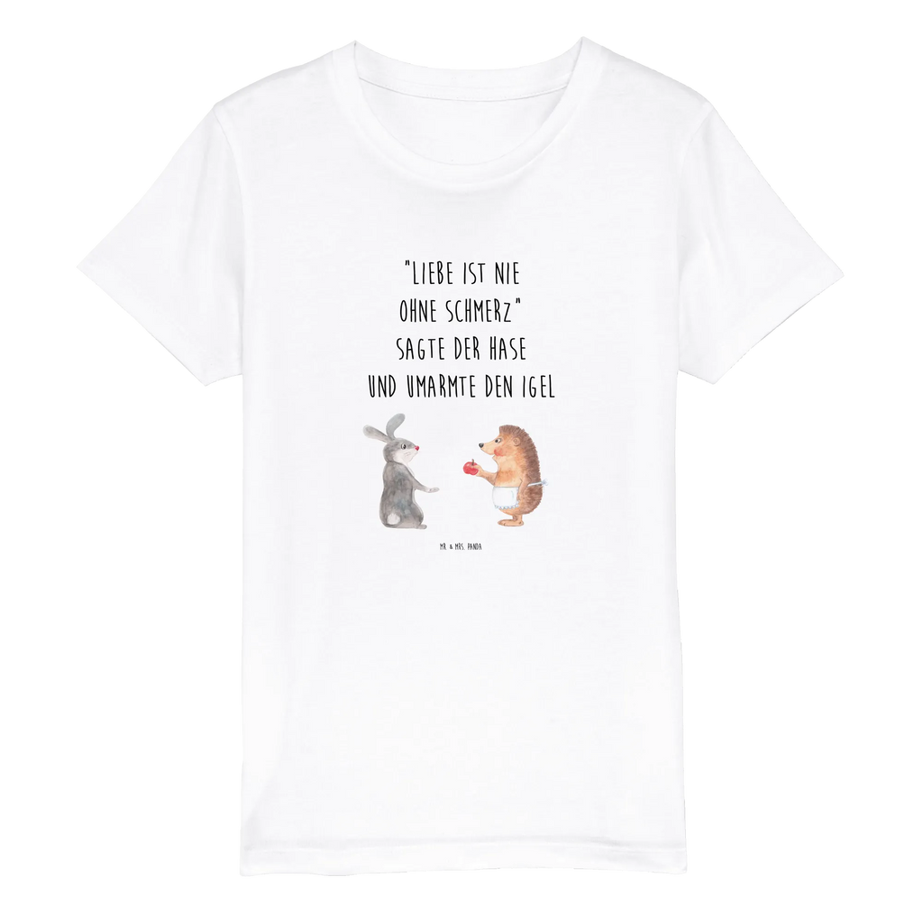 Organic Kinder T-Shirt Hase Igel Kinder T-Shirt Mädchen, Kinder T-Shirt, Kinder T-Shirt Jungen, Gute Laune, Tiere, Tiermotive, lustige Sprüche, Liebeskummer Geschenk, Liebe Spruch, Trösten, Trennungsschmerz, Herzschmerz, Igel, Hase, Spruch romantisch, Igel und Hase