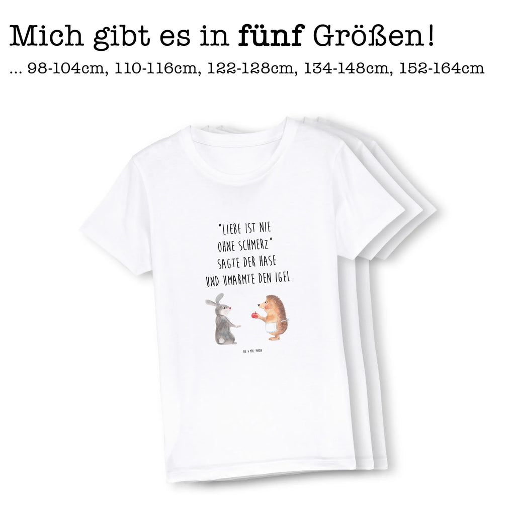 Organic Kinder T-Shirt Hase Igel Kinder T-Shirt Mädchen, Kinder T-Shirt, Kinder T-Shirt Jungen, Gute Laune, Tiere, Tiermotive, lustige Sprüche, Liebeskummer Geschenk, Liebe Spruch, Trösten, Trennungsschmerz, Herzschmerz, Igel, Hase, Spruch romantisch, Igel und Hase