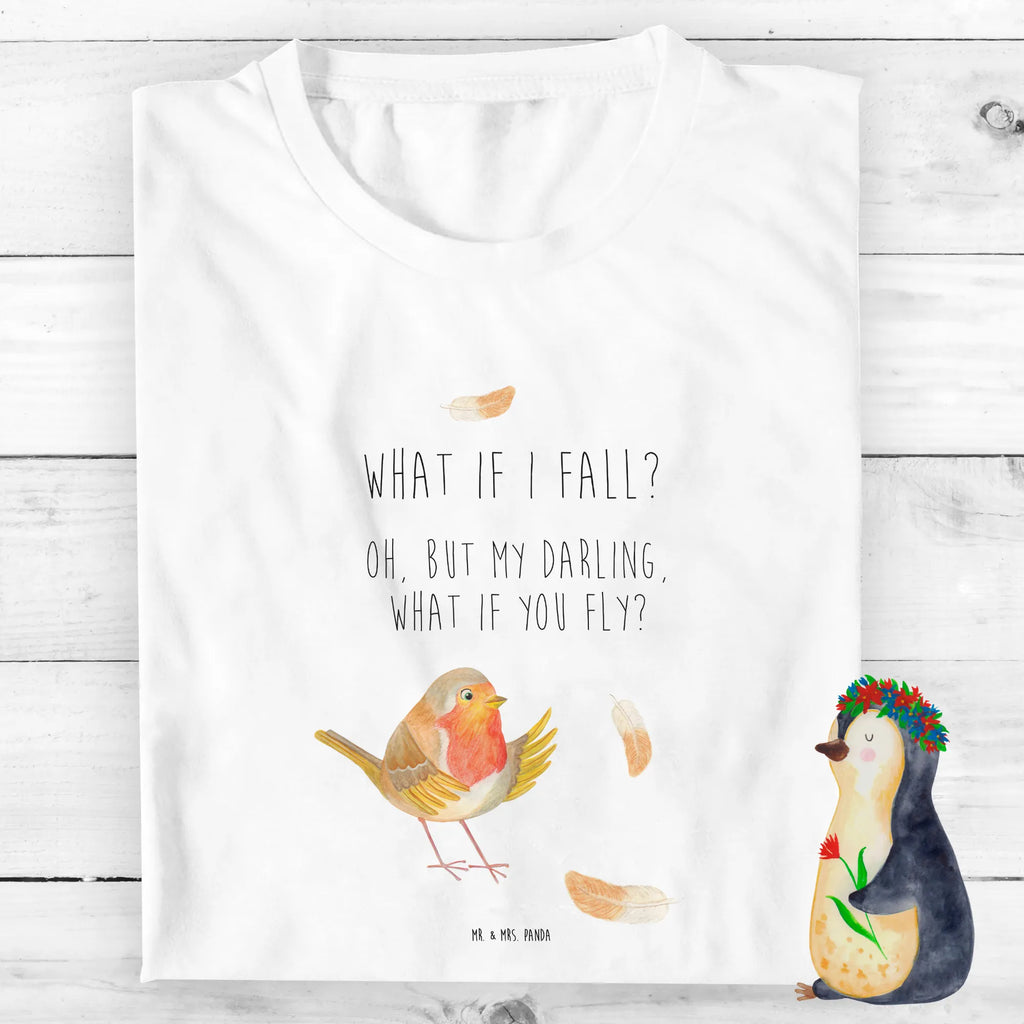 Organic Kinder T-Shirt Rotkehlchen Federn Kinder T-Shirt Mädchen, Kinder T-Shirt Jungen, Kinder T-Shirt, Gute Laune, Tiere, Tiermotive, Lustige Sprüche, Motivationsbilder, Spruch Mut, fliegen, What If I Fall, Rotkehlchen, Spruch Motivation, Motivation Sprüche, Vogel