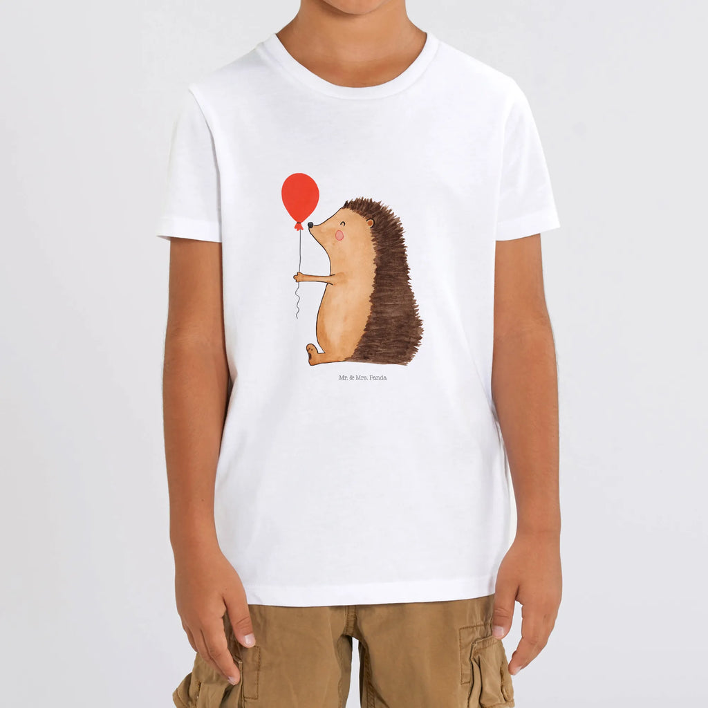 Organic Kinder T-Shirt Igel Luftballon Kinder T-Shirt Mädchen, Kinder T-Shirt Jungen, Kinder T-Shirt, Gute Laune, Tiere, Tiermotive, Lustige Sprüche, Glückwunsch, Geburtstagskind, Happy Birthday, Herzlichen Glückwunsch, Igel, Ballon, Geburtstag