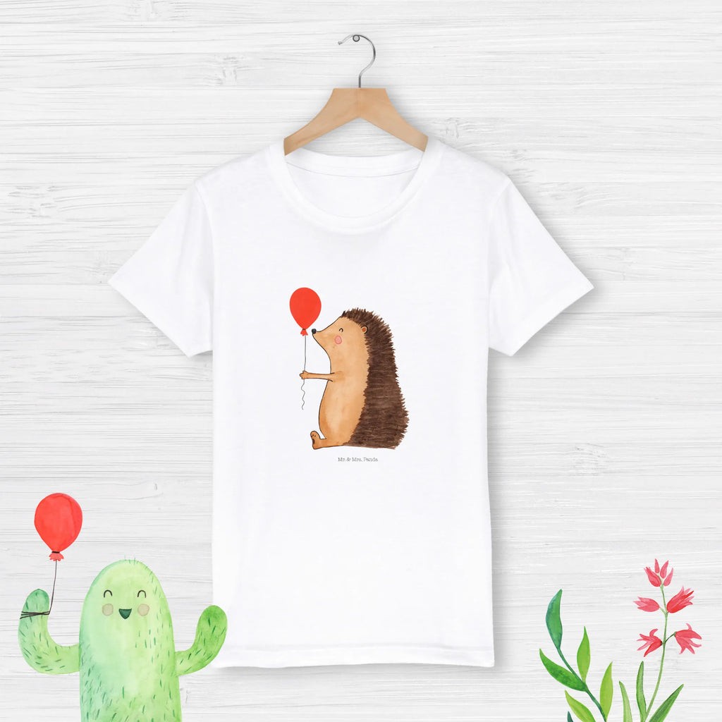 Organic Kinder T-Shirt Igel Luftballon Kinder T-Shirt Mädchen, Kinder T-Shirt Jungen, Kinder T-Shirt, Gute Laune, Tiere, Tiermotive, Lustige Sprüche, Glückwunsch, Geburtstagskind, Happy Birthday, Herzlichen Glückwunsch, Igel, Ballon, Geburtstag