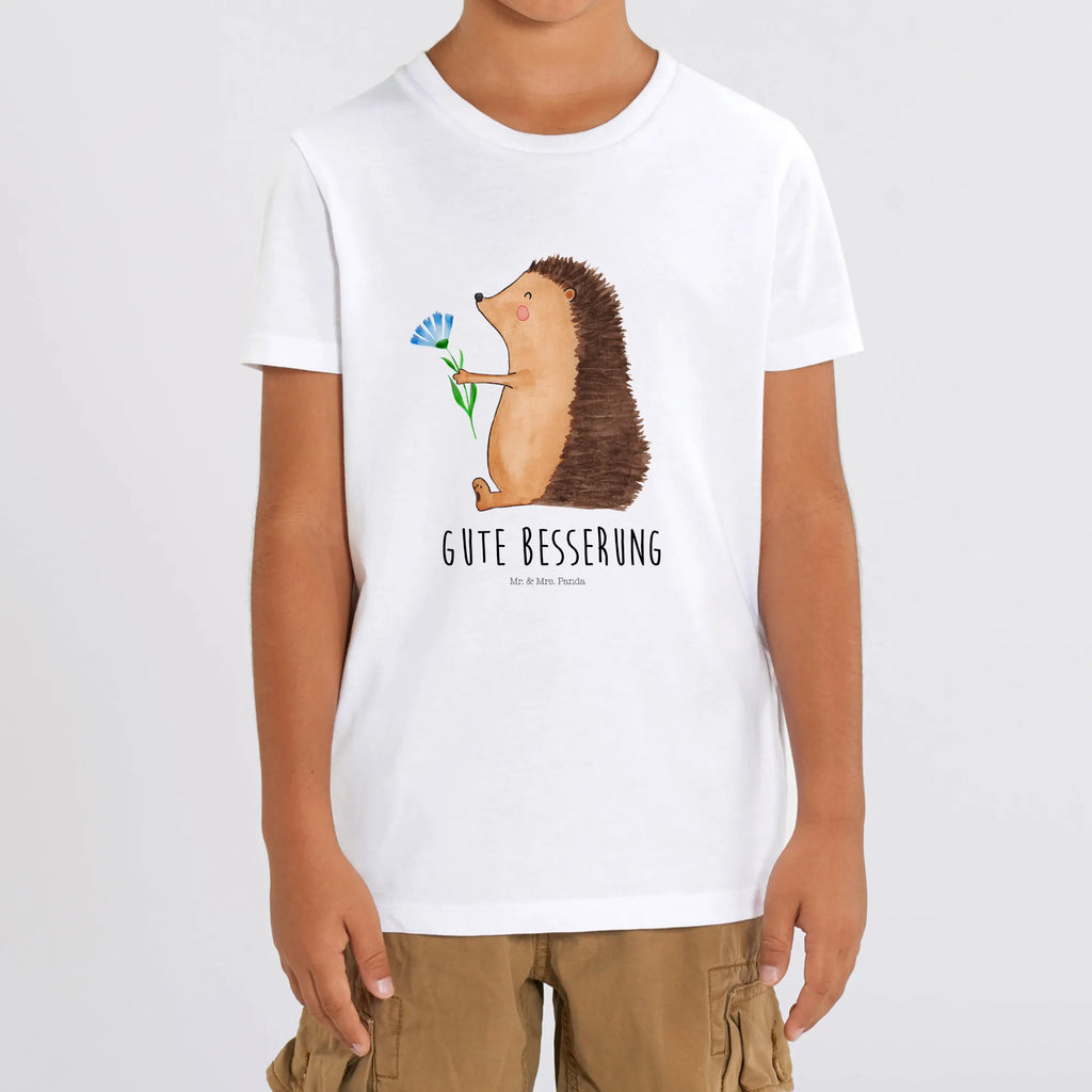 Organic Kinder T-Shirt Igel Blumen Kinder T-Shirt Jungen, Kinder T-Shirt Mädchen, Kinder T-Shirt, Gute Laune, Tiere, Tiermotive, Lustige Sprüche, Gute Besserung, krank, Krankheit, Krankenhaus, Genesungswünsche, Besuch, Igel