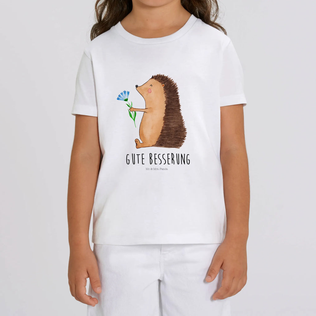Organic Kinder T-Shirt Igel Blumen Kinder T-Shirt Jungen, Kinder T-Shirt Mädchen, Kinder T-Shirt, Gute Laune, Tiere, Tiermotive, Lustige Sprüche, Gute Besserung, krank, Krankheit, Krankenhaus, Genesungswünsche, Besuch, Igel