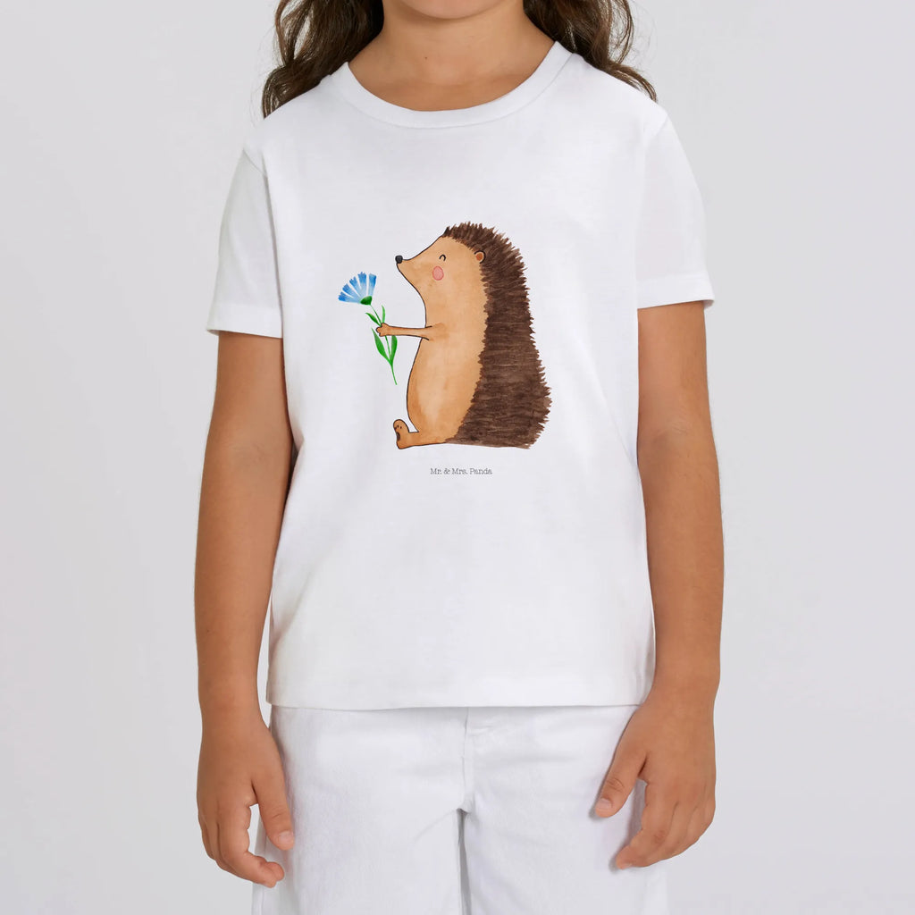 Organic Kinder T-Shirt Igel Blumen Kinder T-Shirt Jungen, Kinder T-Shirt Mädchen, Kinder T-Shirt, Gute Laune, Tiere, Tiermotive, Lustige Sprüche, Gute Besserung, krank, Krankheit, Krankenhaus, Genesungswünsche, Besuch, Igel