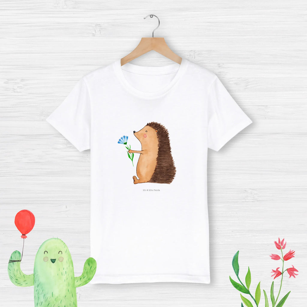 Organic Kinder T-Shirt Igel Blumen Kinder T-Shirt Jungen, Kinder T-Shirt Mädchen, Kinder T-Shirt, Gute Laune, Tiere, Tiermotive, Lustige Sprüche, Gute Besserung, krank, Krankheit, Krankenhaus, Genesungswünsche, Besuch, Igel