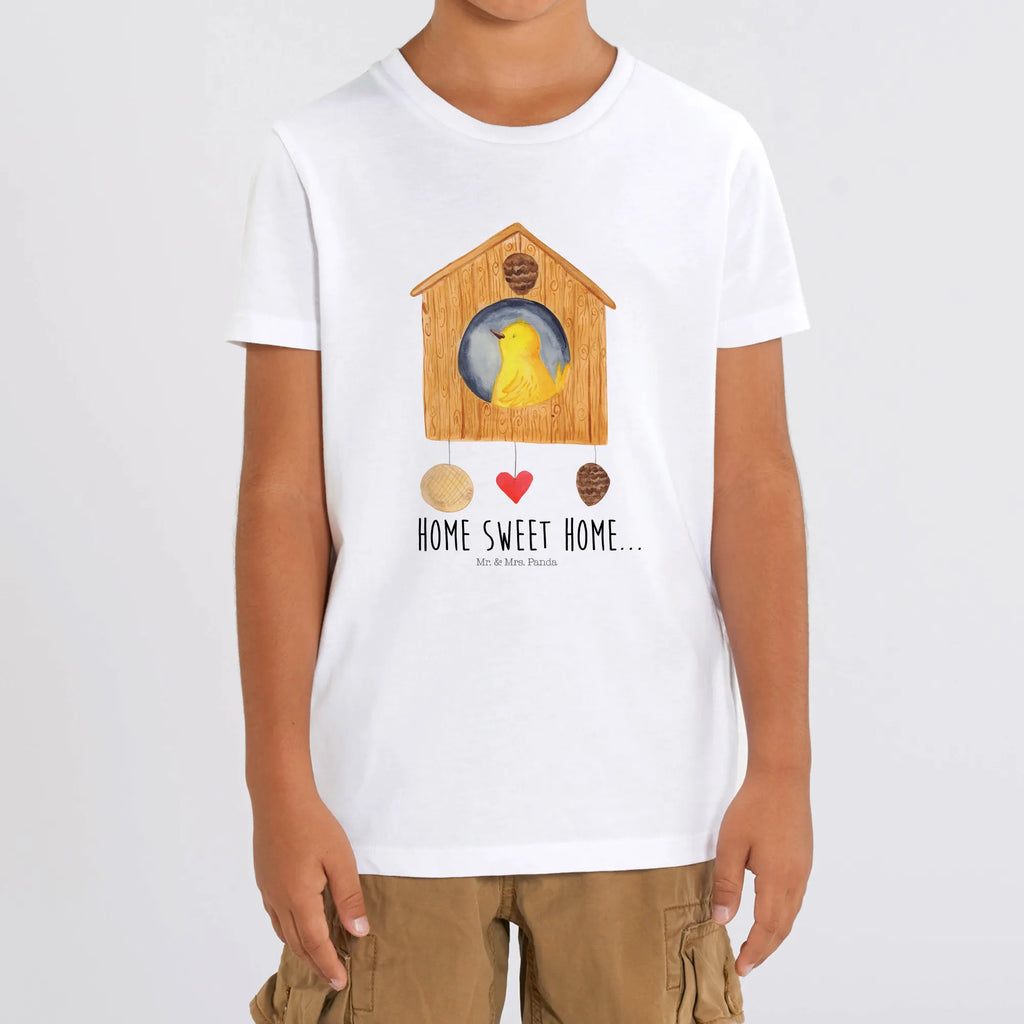 Organic Kids T-Shirt birdhouse Home Kinder T-Shirt Mädchen, Kinder T-Shirt Jungen, Kinder T-Shirt, Gute Laune, Tiere, Tiermotive, Lustige Sprüche, Haus, Einzug, Home Sweet Home, Vogel, Einzugsgeschenk, Umzug, Hausbau, Vogelhaus, Geschenk