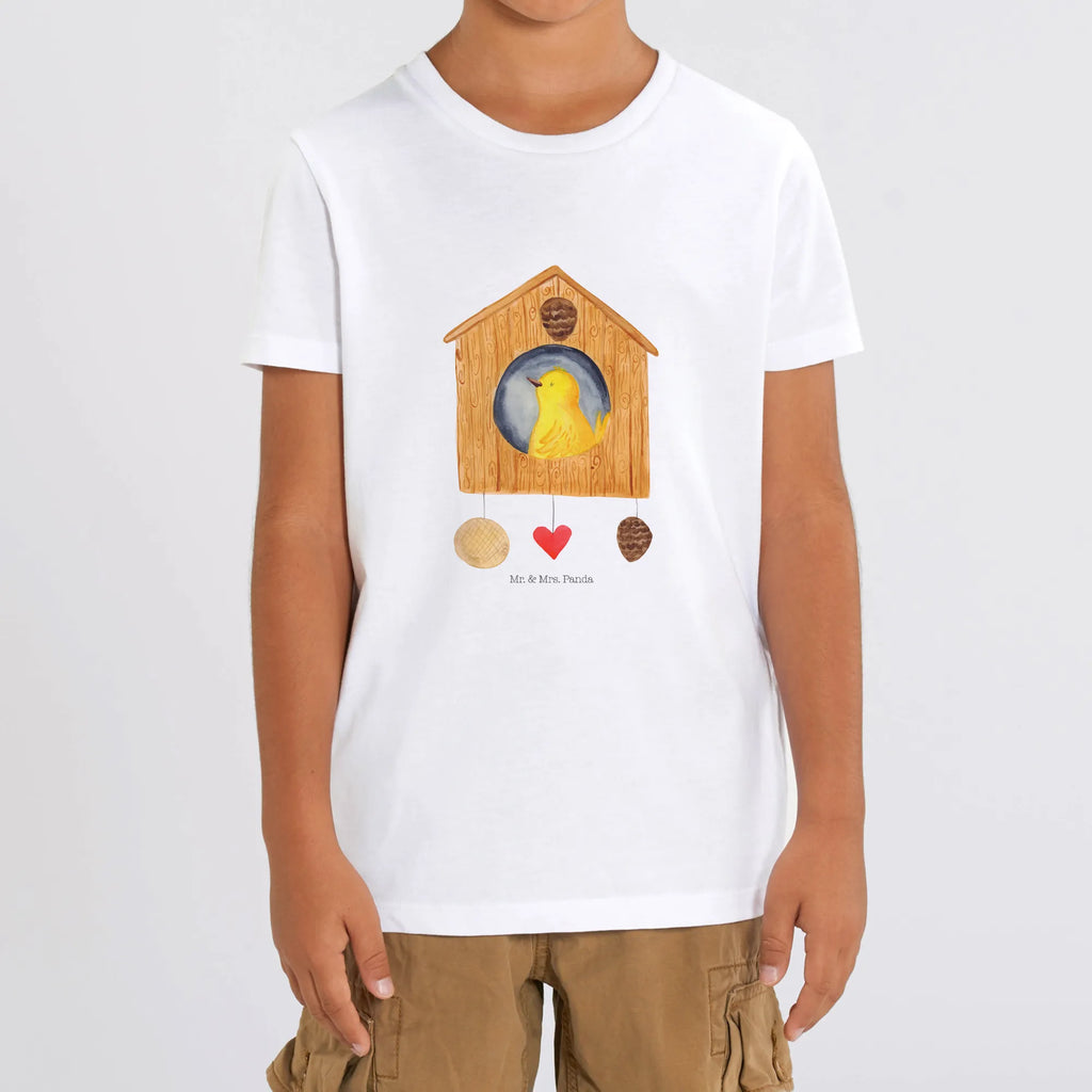 Organic Kids T-Shirt birdhouse Home Kinder T-Shirt Mädchen, Kinder T-Shirt Jungen, Kinder T-Shirt, Gute Laune, Tiere, Tiermotive, Lustige Sprüche, Haus, Einzug, Home Sweet Home, Vogel, Einzugsgeschenk, Umzug, Hausbau, Vogelhaus, Geschenk