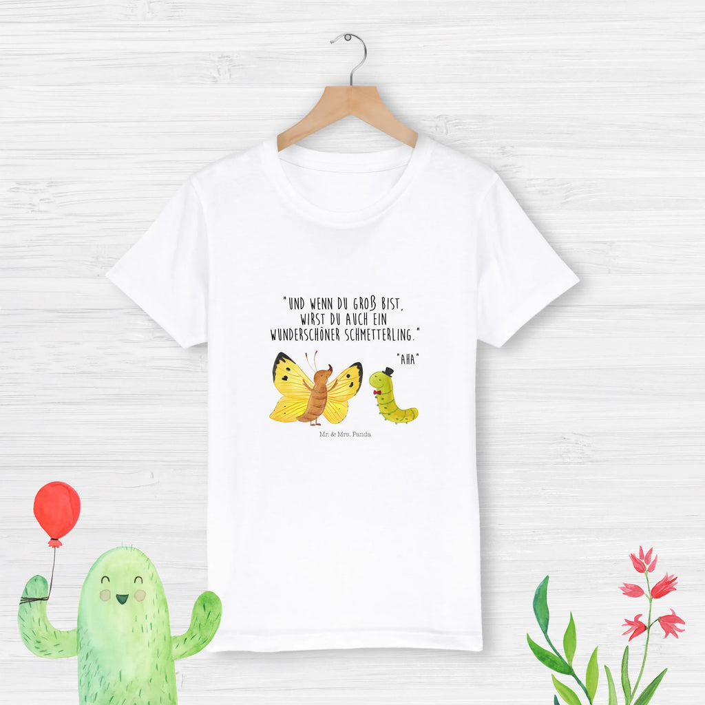 Organic Kids T-Shirt Caterpillar butterfly Kinder T-Shirt Jungen, Kinder T-Shirt, Kinder T-Shirt Mädchen, Gute Laune, Tiere, Tiermotive, lustige Sprüche, Raupe, Schmetterling, Aufwachsen, Kokon, Zitronenfalter, Erwachsen werden, Hütchen, Entwicklung, Hut, Schönheit
