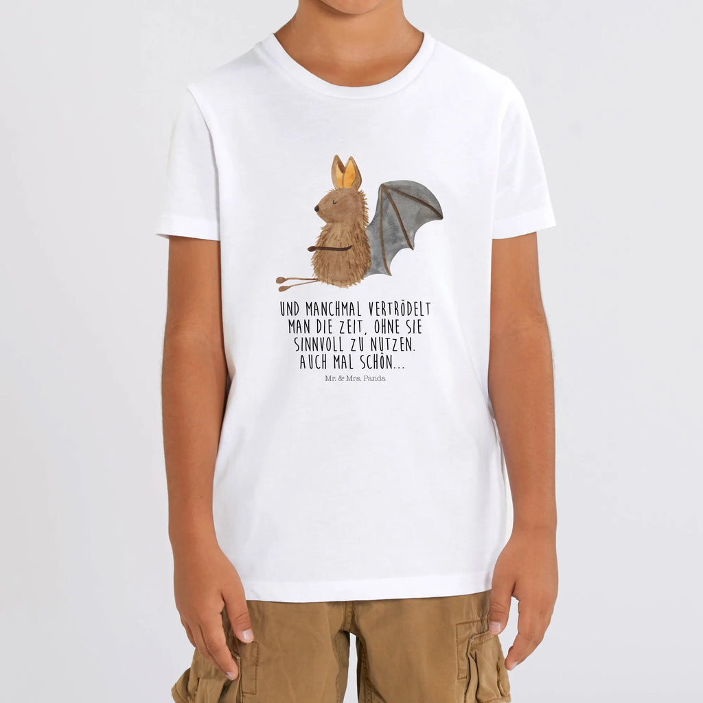 Organic Kinder T-Shirt Fledermaus Sitzen Kinder T-Shirt Mädchen, Kinder T-Shirt Jungen, Kinder T-Shirt, Tiere, Tiermotive, Gute Laune, Lustige Sprüche, Fledermäuse, Entspannen, Fledermaus, Motivation