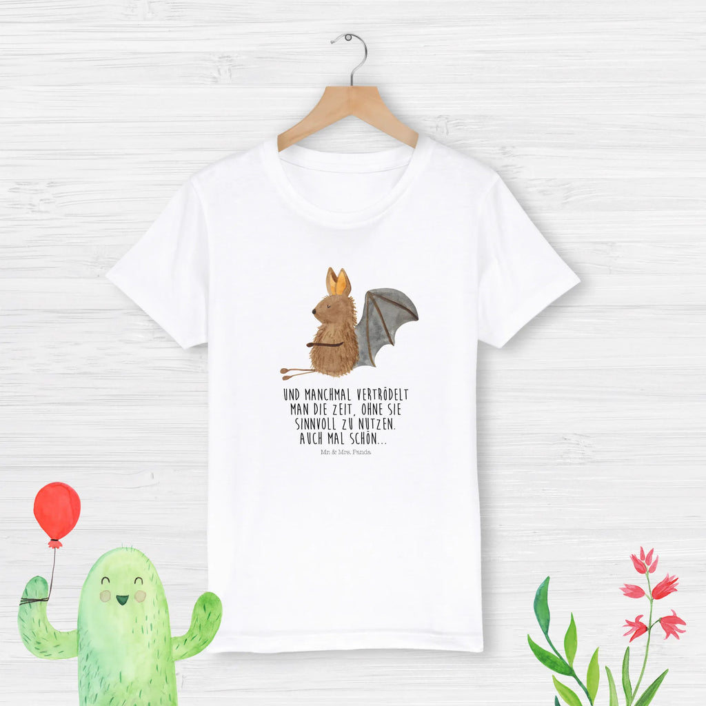 Organic Kinder T-Shirt Fledermaus Sitzen Kinder T-Shirt Mädchen, Kinder T-Shirt Jungen, Kinder T-Shirt, Tiere, Tiermotive, Gute Laune, Lustige Sprüche, Fledermäuse, Entspannen, Fledermaus, Motivation