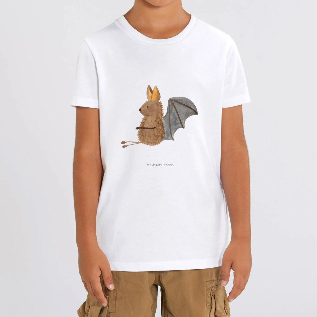 Organic Kinder T-Shirt Fledermaus Sitzen Kinder T-Shirt Mädchen, Kinder T-Shirt Jungen, Kinder T-Shirt, Tiere, Tiermotive, Gute Laune, Lustige Sprüche, Fledermäuse, Entspannen, Fledermaus, Motivation