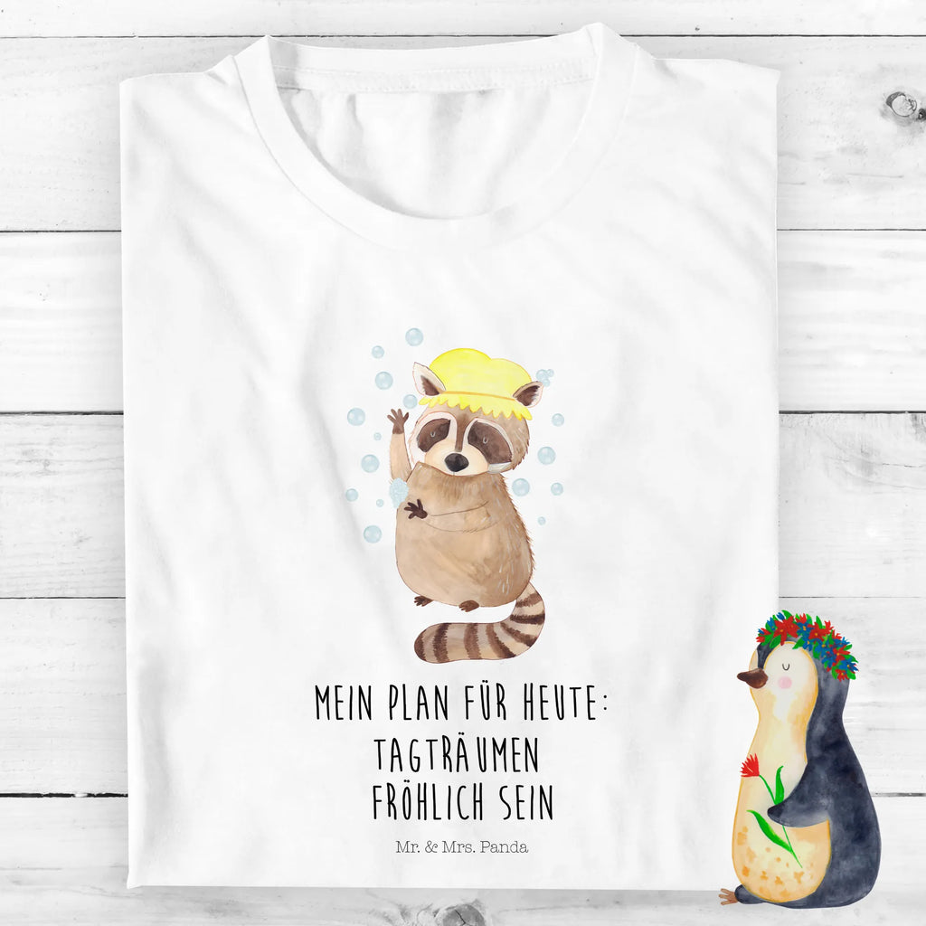 Organic Kids T-Shirt Raccoon Kinder T-Shirt, Kinder T-Shirt Mädchen, Kinder T-Shirt Jungen, Gute Laune, Tiere, Tiermotive, lustige Sprüche, Seifenblasen, waschen, Fröhlich, Plan, Waschbär, Tagträumen