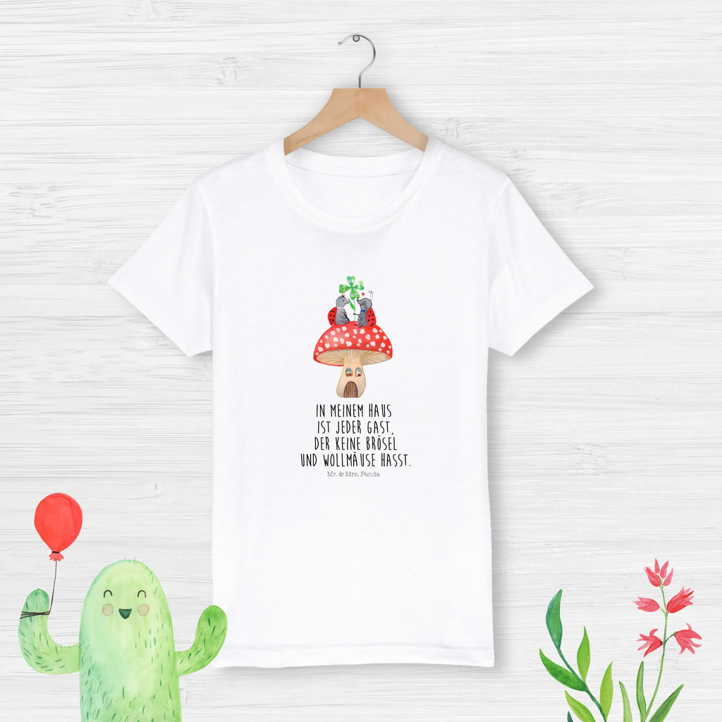 Organic Kinder T-Shirt Marienkäfer Fliegenpilz Kinder T-Shirt Jungen, Kinder T-Shirt Mädchen, Kinder T-Shirt, Gute Laune, Tiere, Tiermotive, Lustige Sprüche, Fleigenpilzhaus, Zuhause, Haus, Marienkäfer, Wohnung, Fliegenpilz