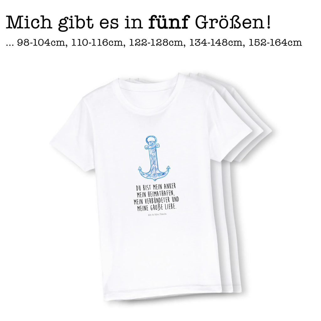 Organic Kinder T-Shirt Anker Blau Kinder T-Shirt Mädchen, Kinder T-Shirt Jungen, Kinder T-Shirt, Gute Laune, Tiere, Tiermotive, Lustige Sprüche