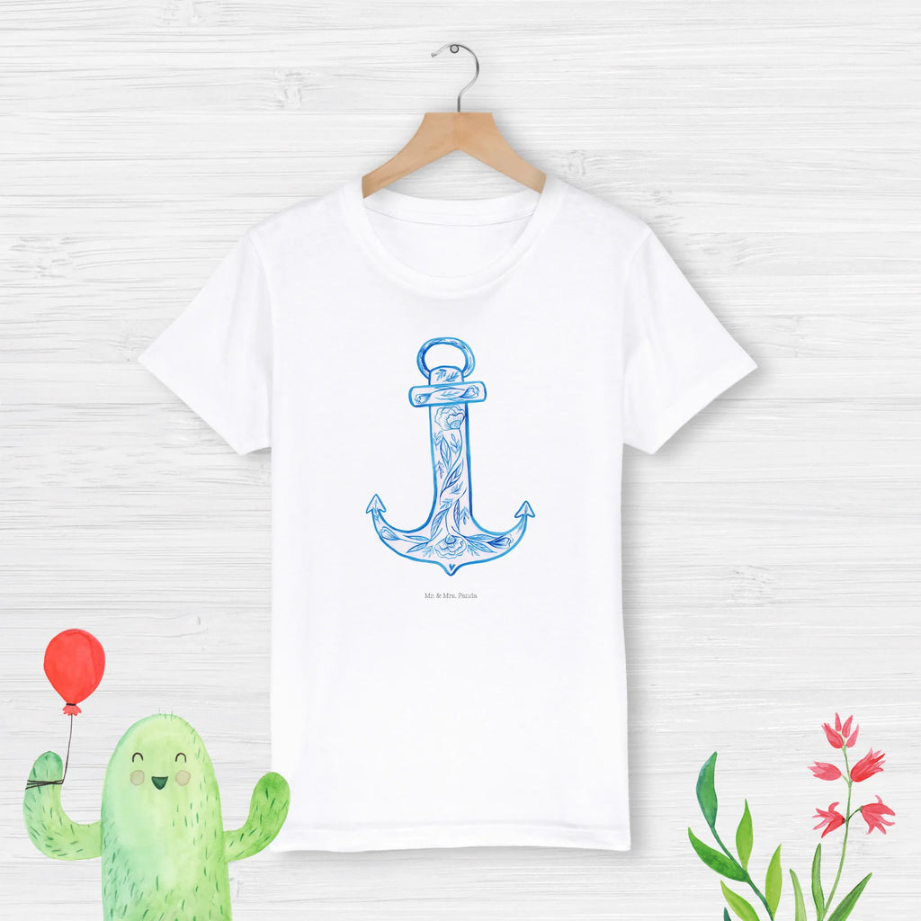 Organic Kinder T-Shirt Anker Blau Kinder T-Shirt Mädchen, Kinder T-Shirt Jungen, Kinder T-Shirt, Gute Laune, Tiere, Tiermotive, Lustige Sprüche