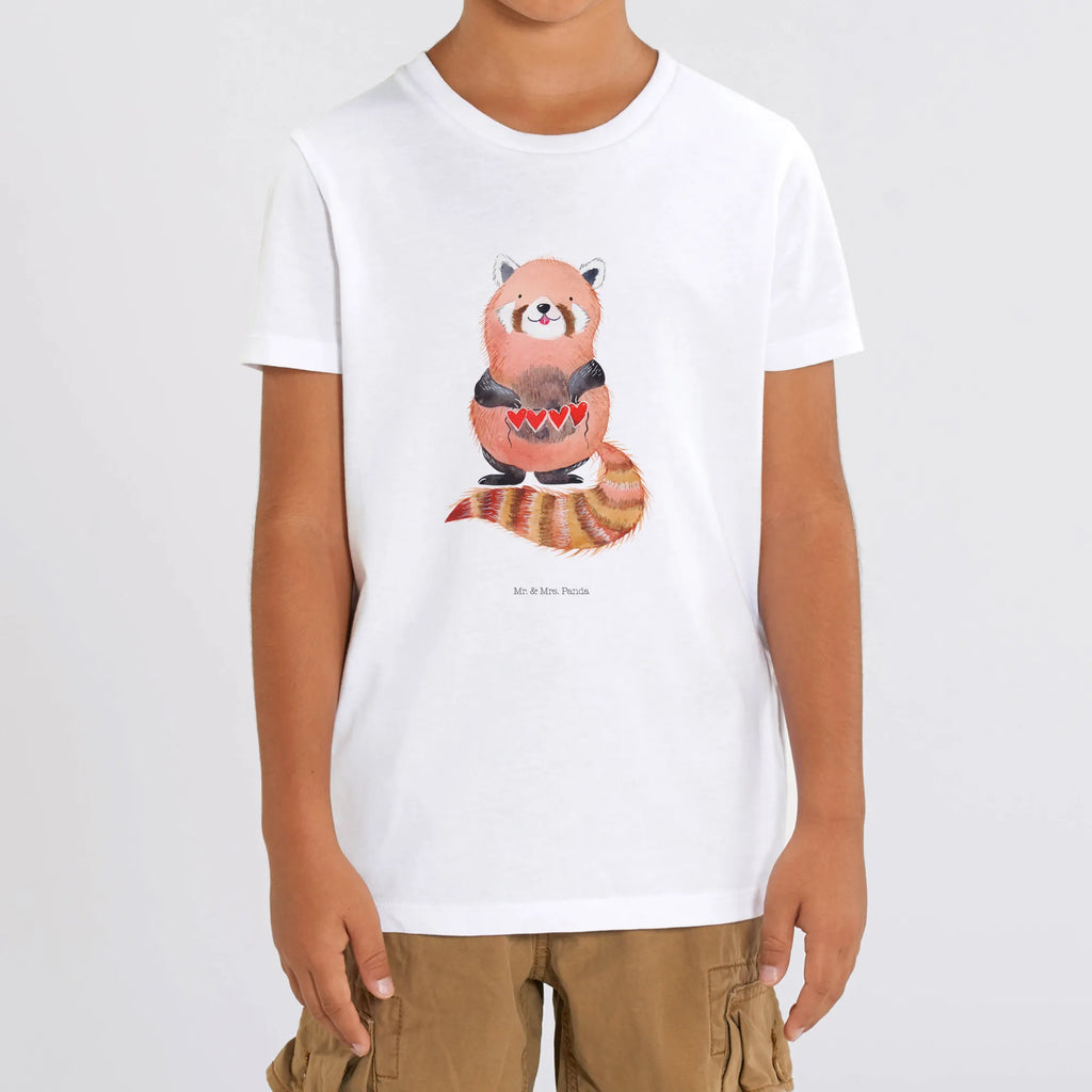 Organic Kinder T-Shirt Roter Panda Kinder T-Shirt, Kinder T-Shirt Jungen, Kinder T-Shirt Mädchen, Gute Laune, Tiere, Tiermotive, Lustige Sprüche, Liebling, Liebe, Rot, Herz, Lieblingsmensch, Panda