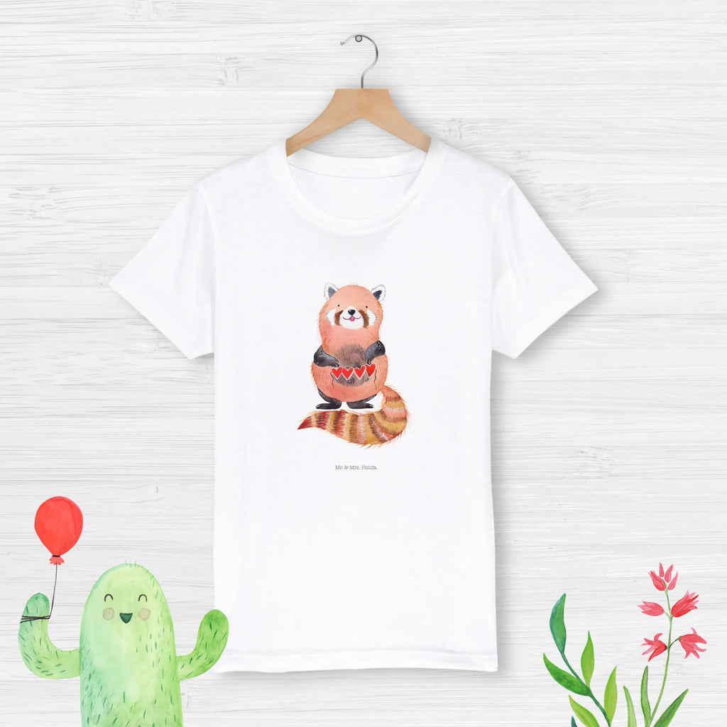 Organic Kinder T-Shirt Roter Panda Kinder T-Shirt, Kinder T-Shirt Jungen, Kinder T-Shirt Mädchen, Gute Laune, Tiere, Tiermotive, Lustige Sprüche, Liebling, Liebe, Rot, Herz, Lieblingsmensch, Panda