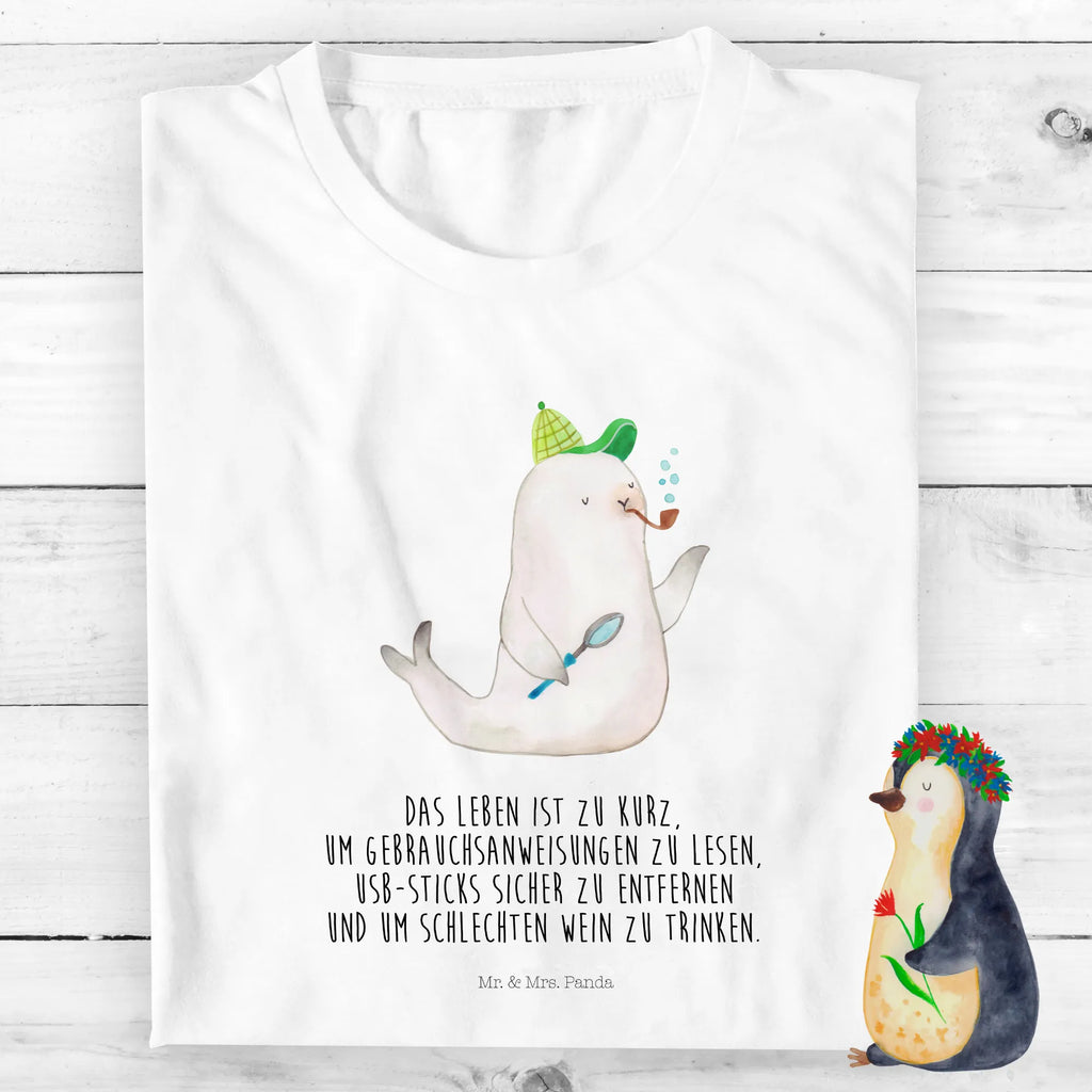 Organic Kinder T-Shirt Robbe Sherlock Kinder T-Shirt Mädchen, Kinder T-Shirt, Kinder T-Shirt Jungen, Gute Laune, Tiere, Tiermotive, Lustige Sprüche