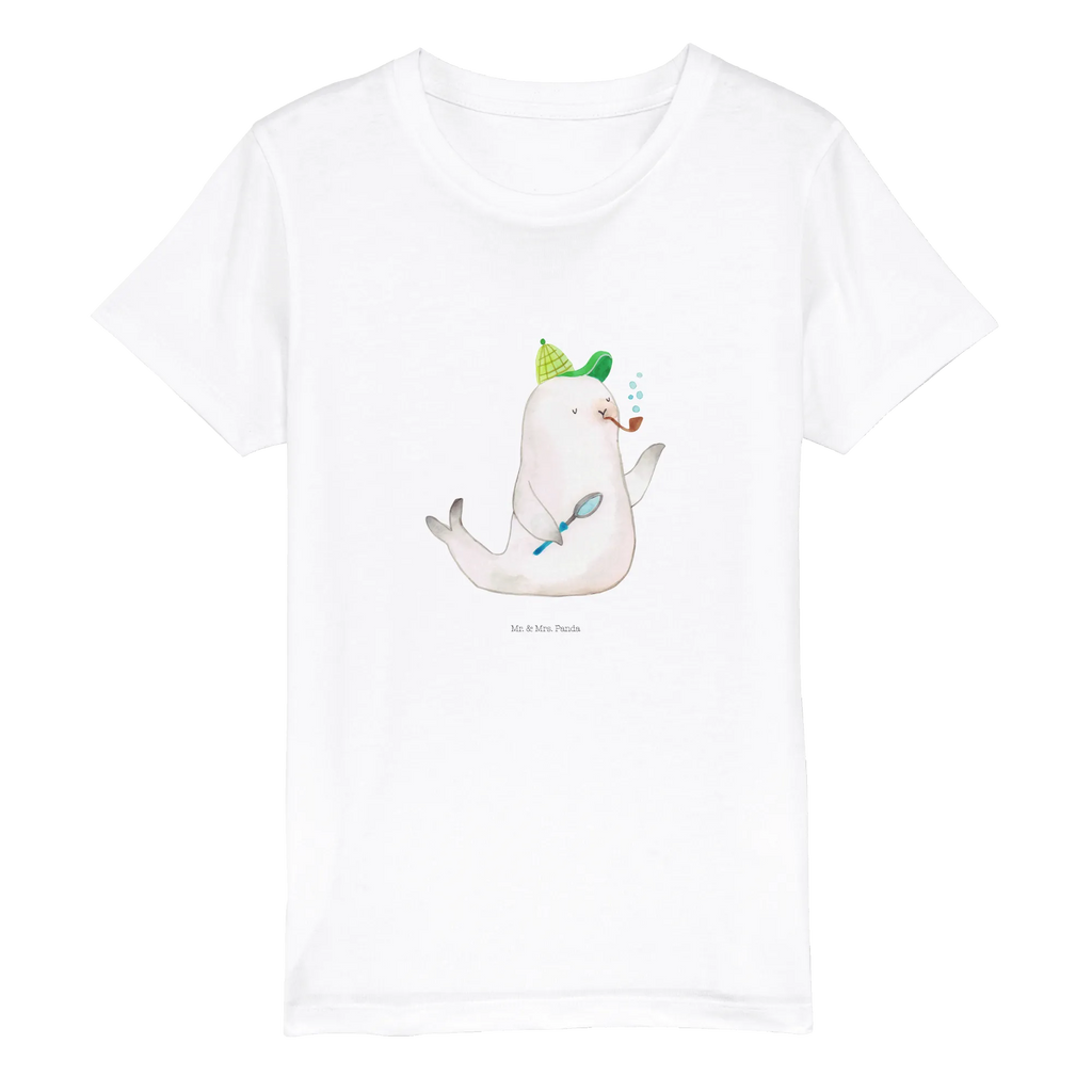 Organic Kinder T-Shirt Robbe Sherlock Kinder T-Shirt Mädchen, Kinder T-Shirt, Kinder T-Shirt Jungen, Gute Laune, Tiere, Tiermotive, Lustige Sprüche