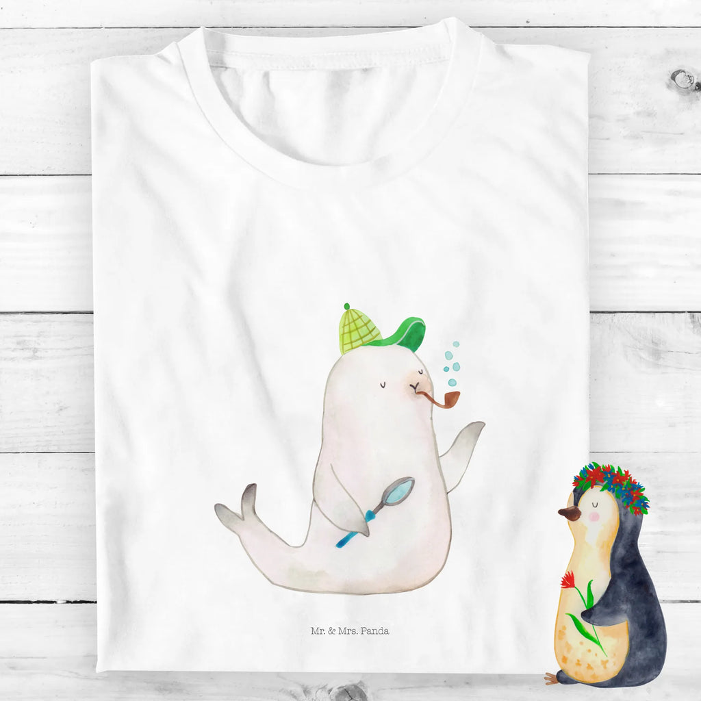 Organic Kinder T-Shirt Robbe Sherlock Kinder T-Shirt Mädchen, Kinder T-Shirt, Kinder T-Shirt Jungen, Gute Laune, Tiere, Tiermotive, Lustige Sprüche