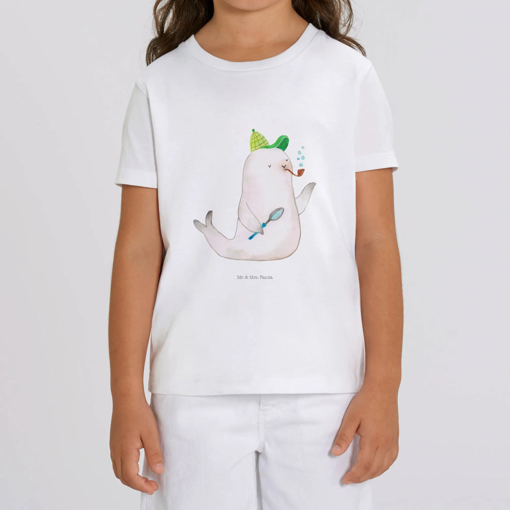 Organic Kinder T-Shirt Robbe Sherlock Kinder T-Shirt Mädchen, Kinder T-Shirt, Kinder T-Shirt Jungen, Gute Laune, Tiere, Tiermotive, Lustige Sprüche