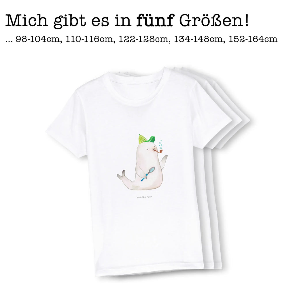 Organic Kinder T-Shirt Robbe Sherlock Kinder T-Shirt Mädchen, Kinder T-Shirt, Kinder T-Shirt Jungen, Gute Laune, Tiere, Tiermotive, Lustige Sprüche
