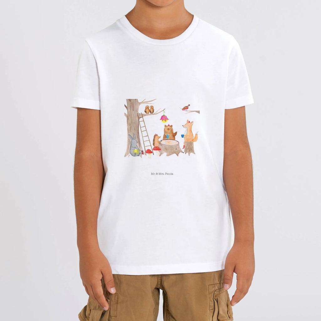 Organic Kids T-Shirt forest animals picnic Kinder T-Shirt, Kinder T-Shirt Mädchen, Kinder T-Shirt Jungen, Gute Laune, Tiere, Tiermotive, Lustige Sprüche, Maus, Hase, Fuchs, Eichhörnchen, Igel, Wald, Picknick, Waldtiere