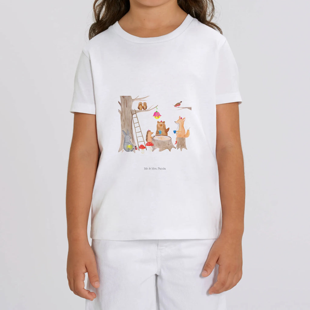 Organic Kids T-Shirt forest animals picnic Kinder T-Shirt, Kinder T-Shirt Mädchen, Kinder T-Shirt Jungen, Gute Laune, Tiere, Tiermotive, Lustige Sprüche, Maus, Hase, Fuchs, Eichhörnchen, Igel, Wald, Picknick, Waldtiere