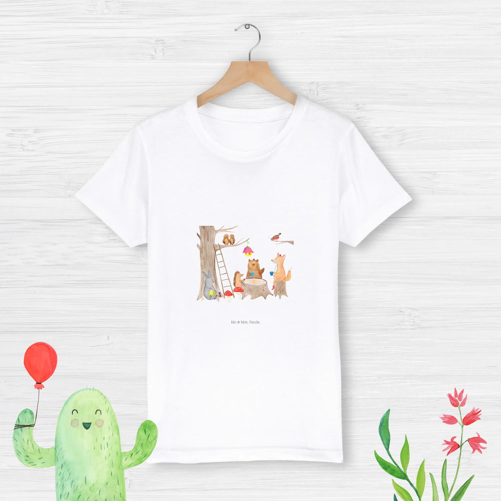 Organic Kids T-Shirt forest animals picnic Kinder T-Shirt, Kinder T-Shirt Mädchen, Kinder T-Shirt Jungen, Gute Laune, Tiere, Tiermotive, Lustige Sprüche, Maus, Hase, Fuchs, Eichhörnchen, Igel, Wald, Picknick, Waldtiere