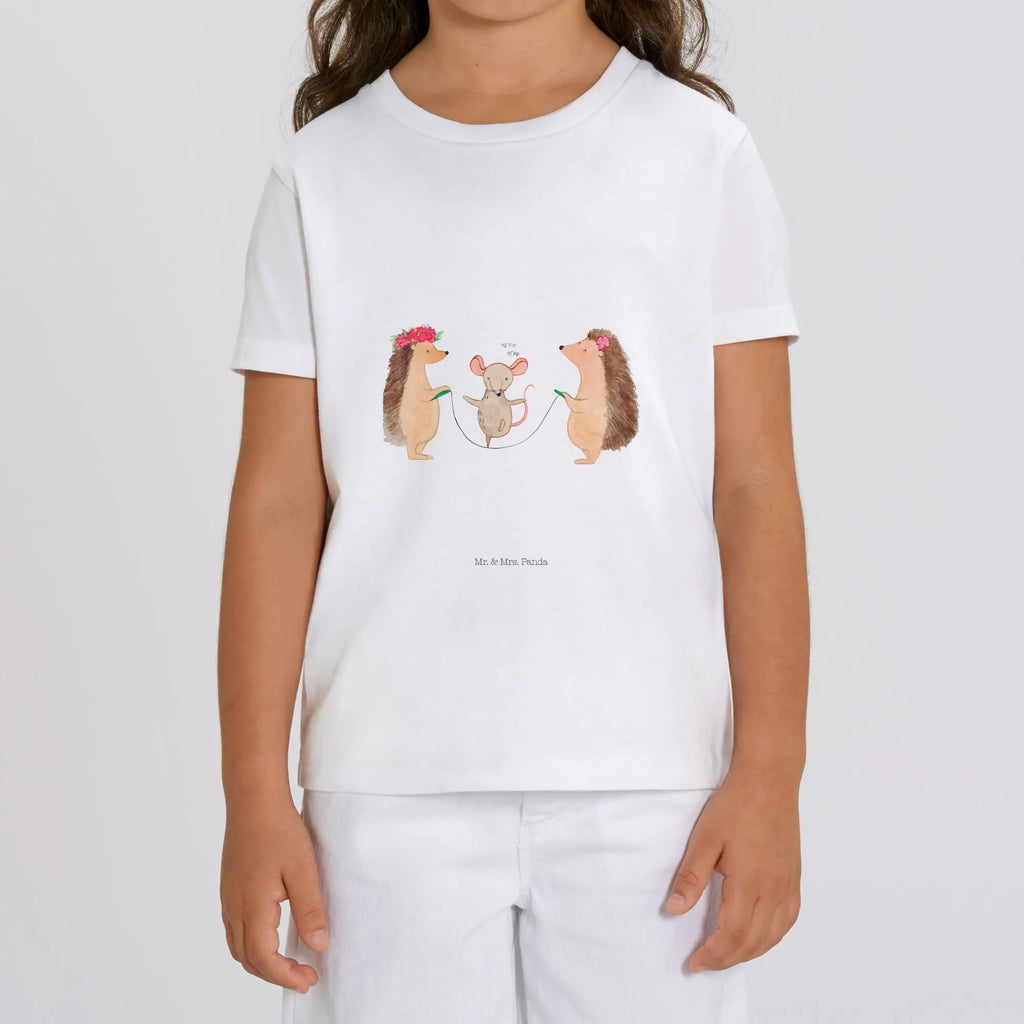 Organic Kinder T-Shirt Igel Seilhüpfen Kinder T-Shirt, Kinder T-Shirt Mädchen, Kinder T-Shirt Jungen, Lustige Sprüche, Gute Laune, Tiere, Tiermotive, Maus, Igel, Kindergarten, Kinder, Seilhüpfen, Seilspringen