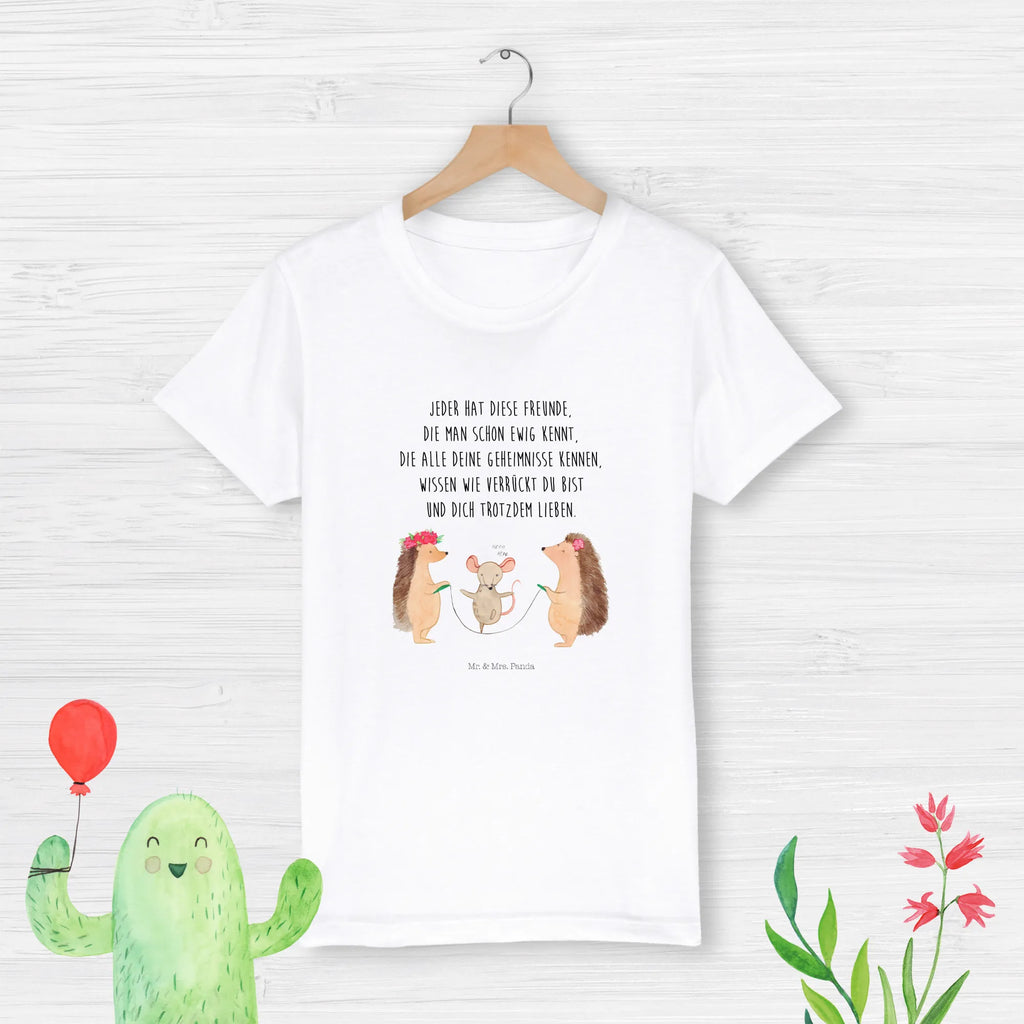 Organic Kinder T-Shirt Igel Seilhüpfen Kinder T-Shirt, Kinder T-Shirt Mädchen, Kinder T-Shirt Jungen, Lustige Sprüche, Gute Laune, Tiere, Tiermotive, Maus, Igel, Kindergarten, Kinder, Seilhüpfen, Seilspringen