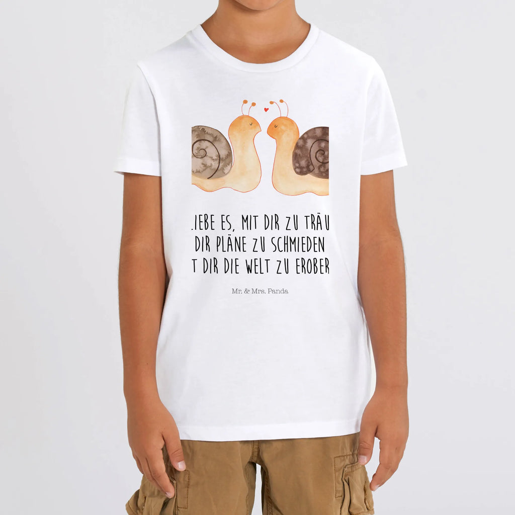 Organic Kids T-Shirt Snails in love Kinder T-Shirt Mädchen, Kinder T-Shirt, Kinder T-Shirt Jungen, Heiraten, Ehemann, Heiratsantrag, Partner, Hocheitstag, Verlobung, Jahrestag, Freund, Liebesgeschenk, Liebe, Ehefrau, Freundin