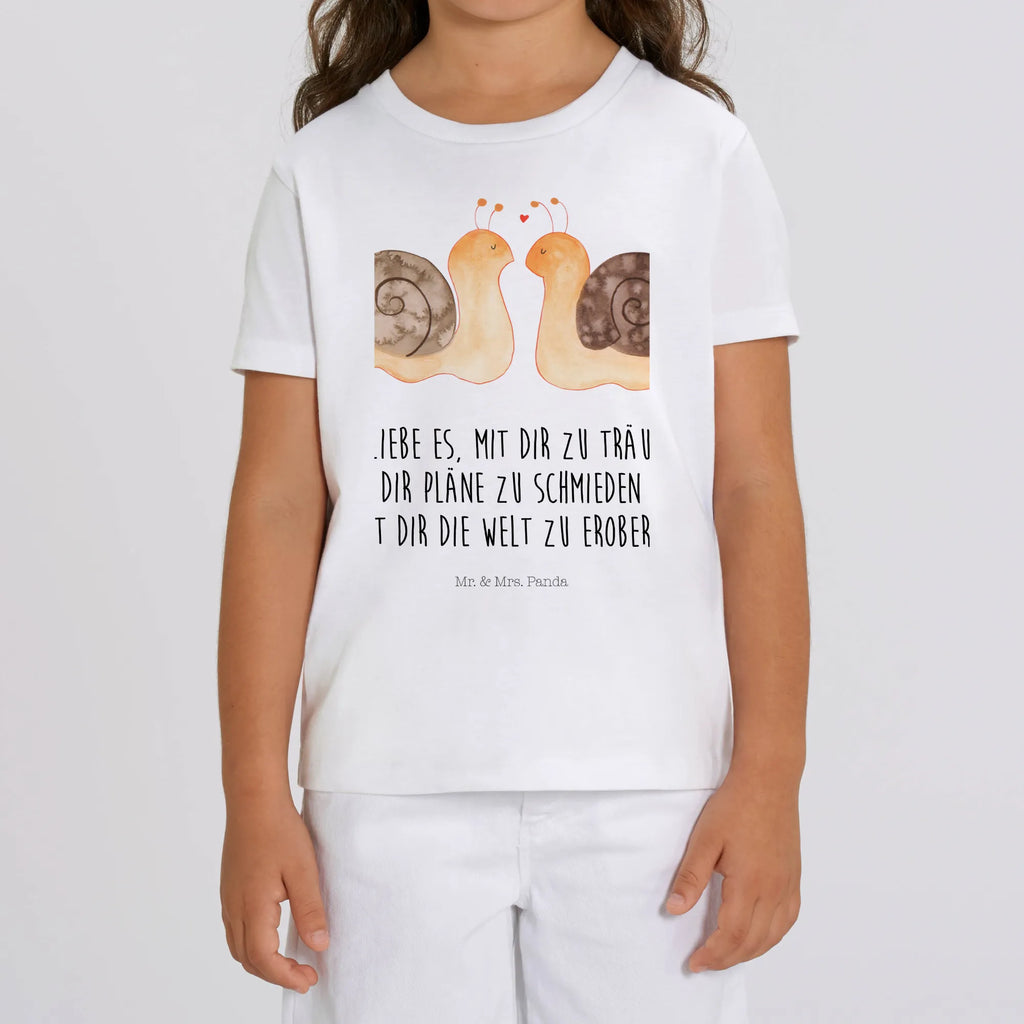 Organic Kids T-Shirt Snails in love Kinder T-Shirt Mädchen, Kinder T-Shirt, Kinder T-Shirt Jungen, Heiraten, Ehemann, Heiratsantrag, Partner, Hocheitstag, Verlobung, Jahrestag, Freund, Liebesgeschenk, Liebe, Ehefrau, Freundin