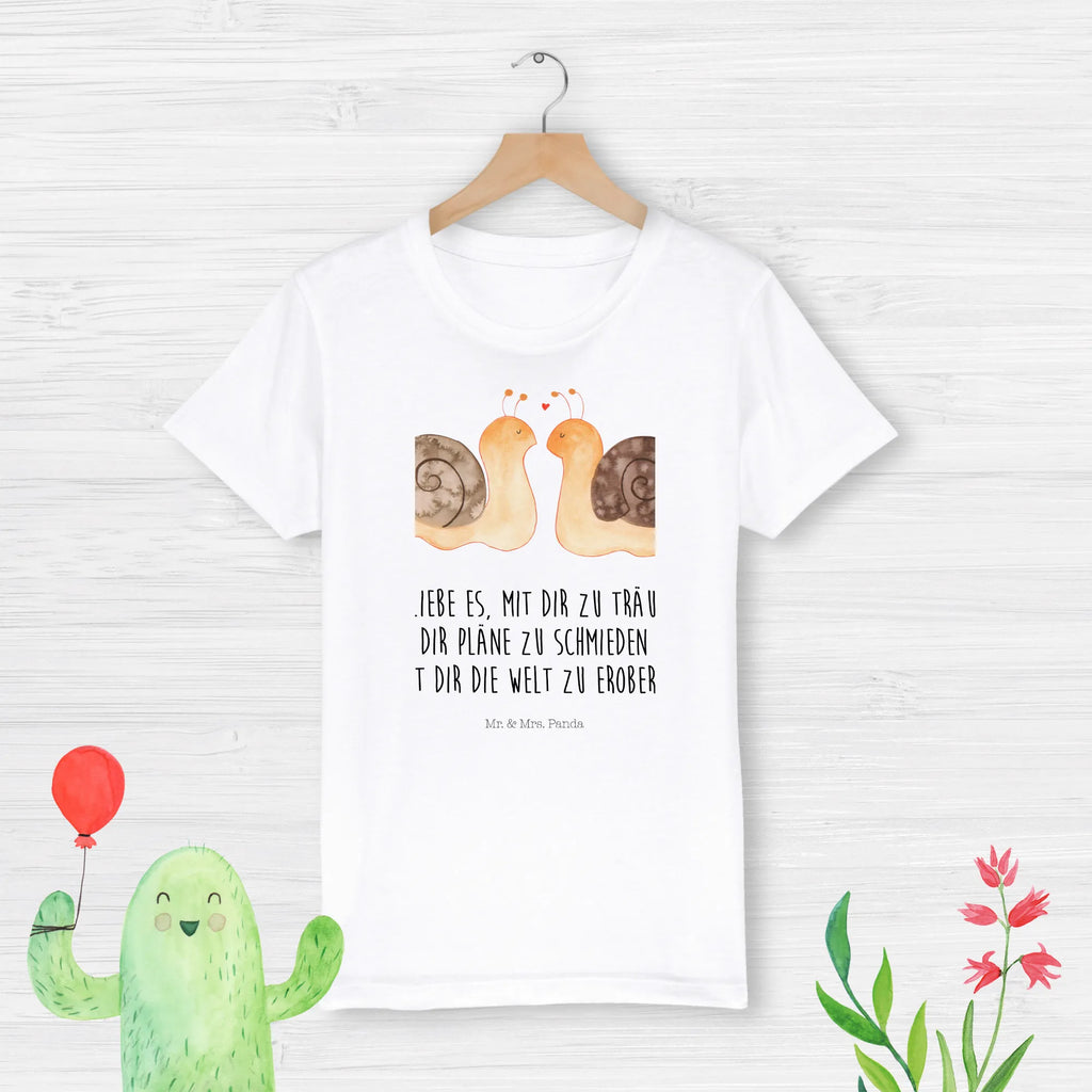 Organic Kids T-Shirt Snails in love Kinder T-Shirt Mädchen, Kinder T-Shirt, Kinder T-Shirt Jungen, Heiraten, Ehemann, Heiratsantrag, Partner, Hocheitstag, Verlobung, Jahrestag, Freund, Liebesgeschenk, Liebe, Ehefrau, Freundin